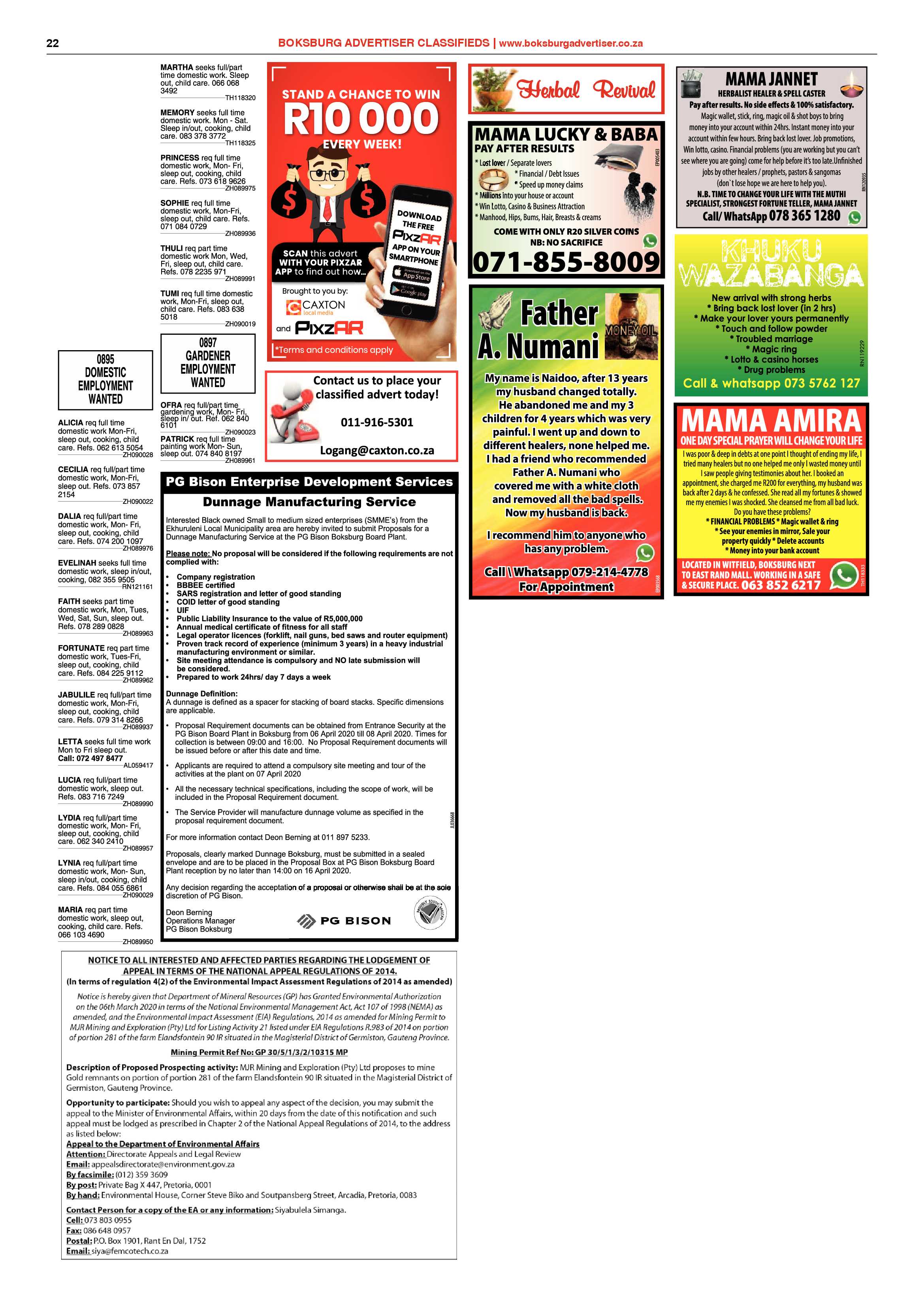 Boksburg Advertiser 17 March 2020 page 22