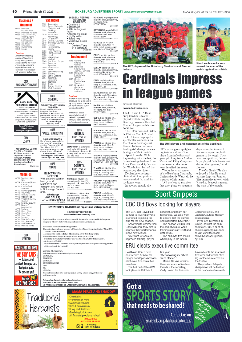 Boksburg Advertiser 17 March 2023 page 10
