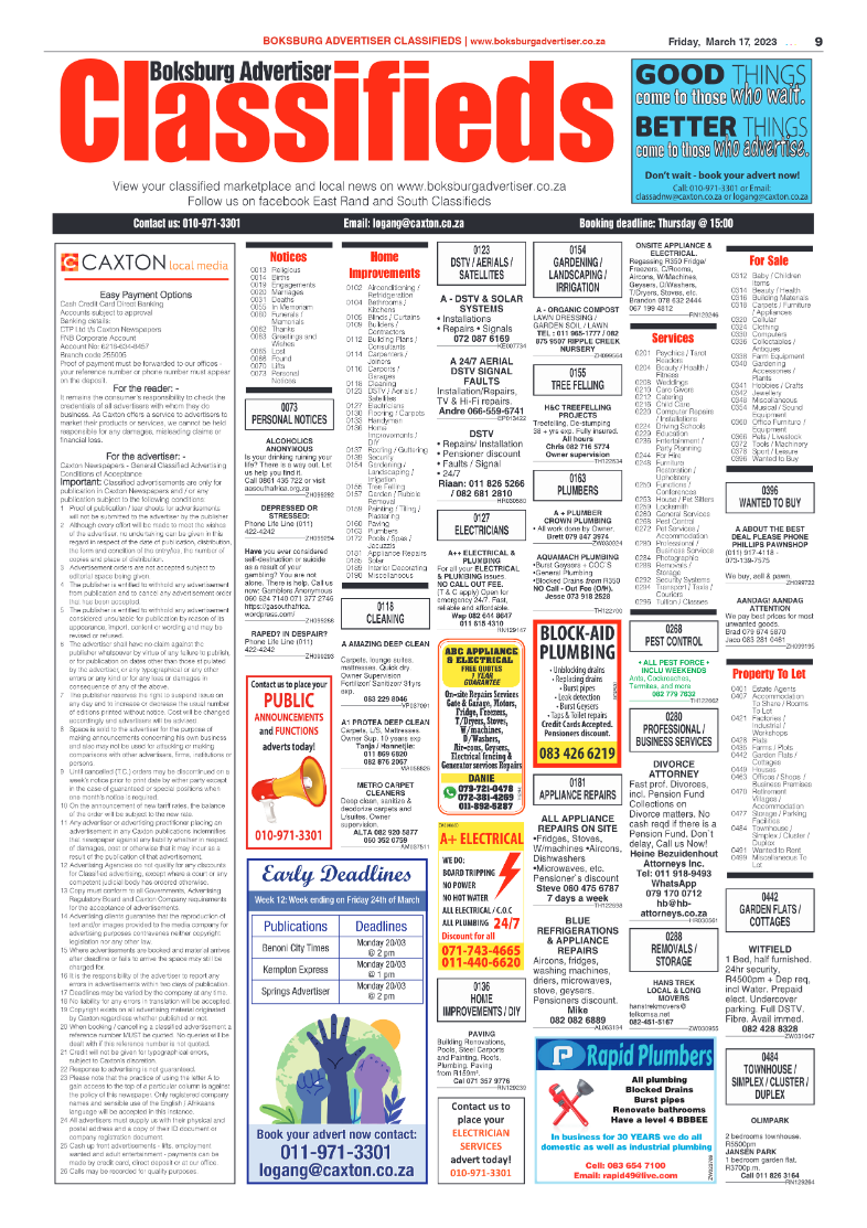 Boksburg Advertiser 17 March 2023 page 9