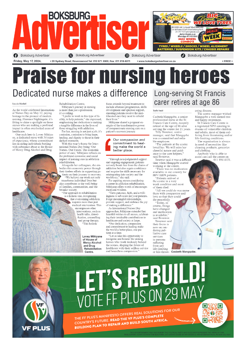 Boksburg Advertiser 17 May 2024 page 1