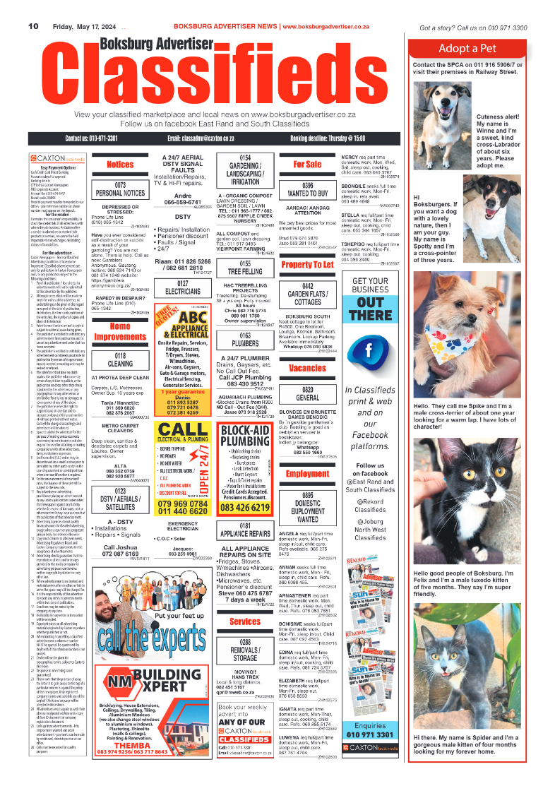 Boksburg Advertiser 17 May 2024 page 10