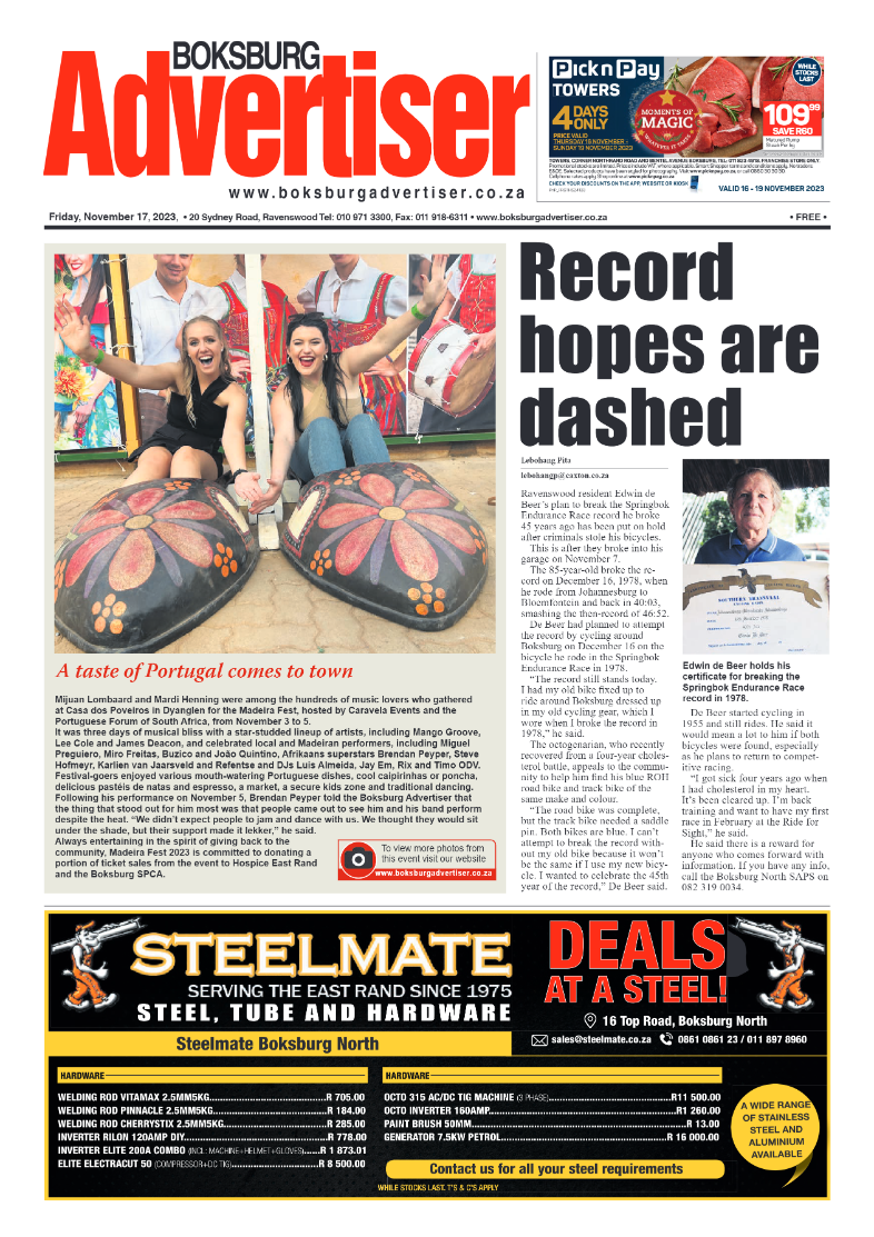 Boksburg Advertiser 17 November 2023 page 1