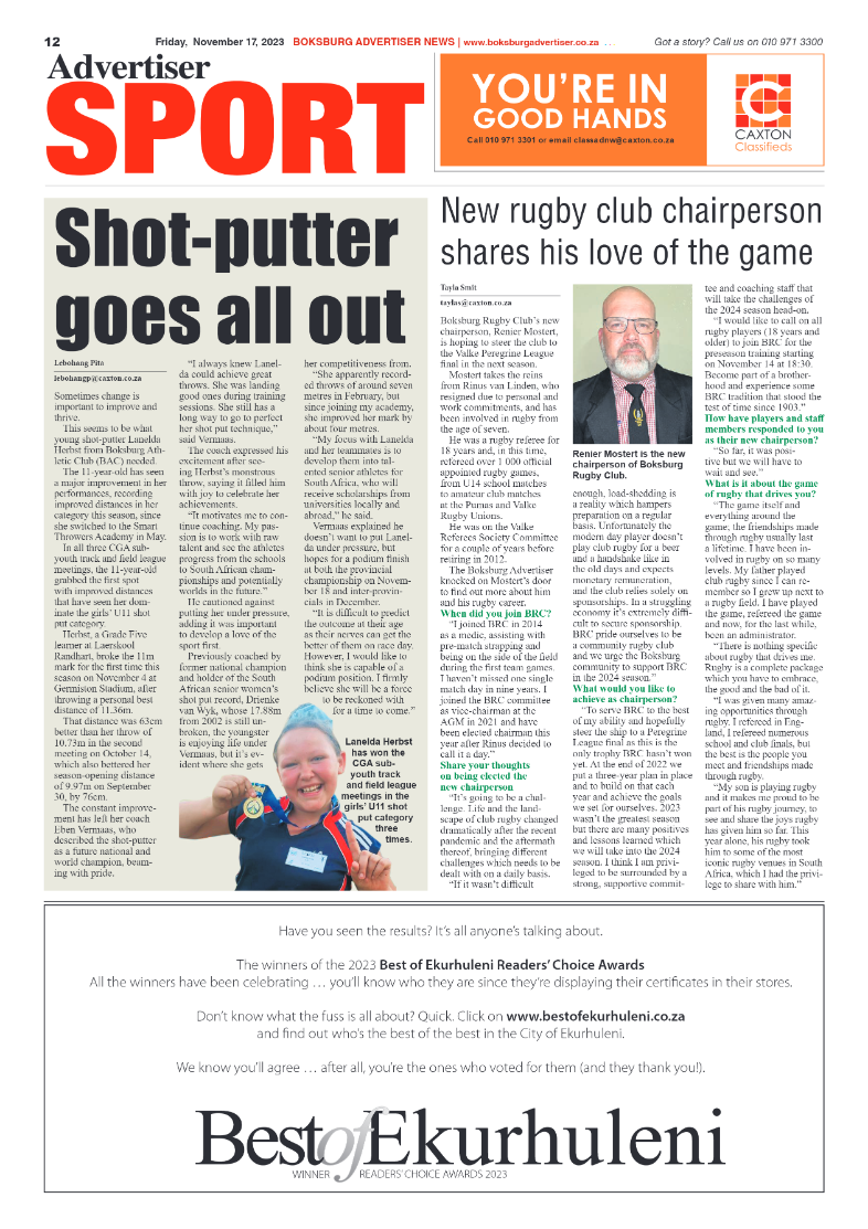Boksburg Advertiser 17 November 2023 page 12