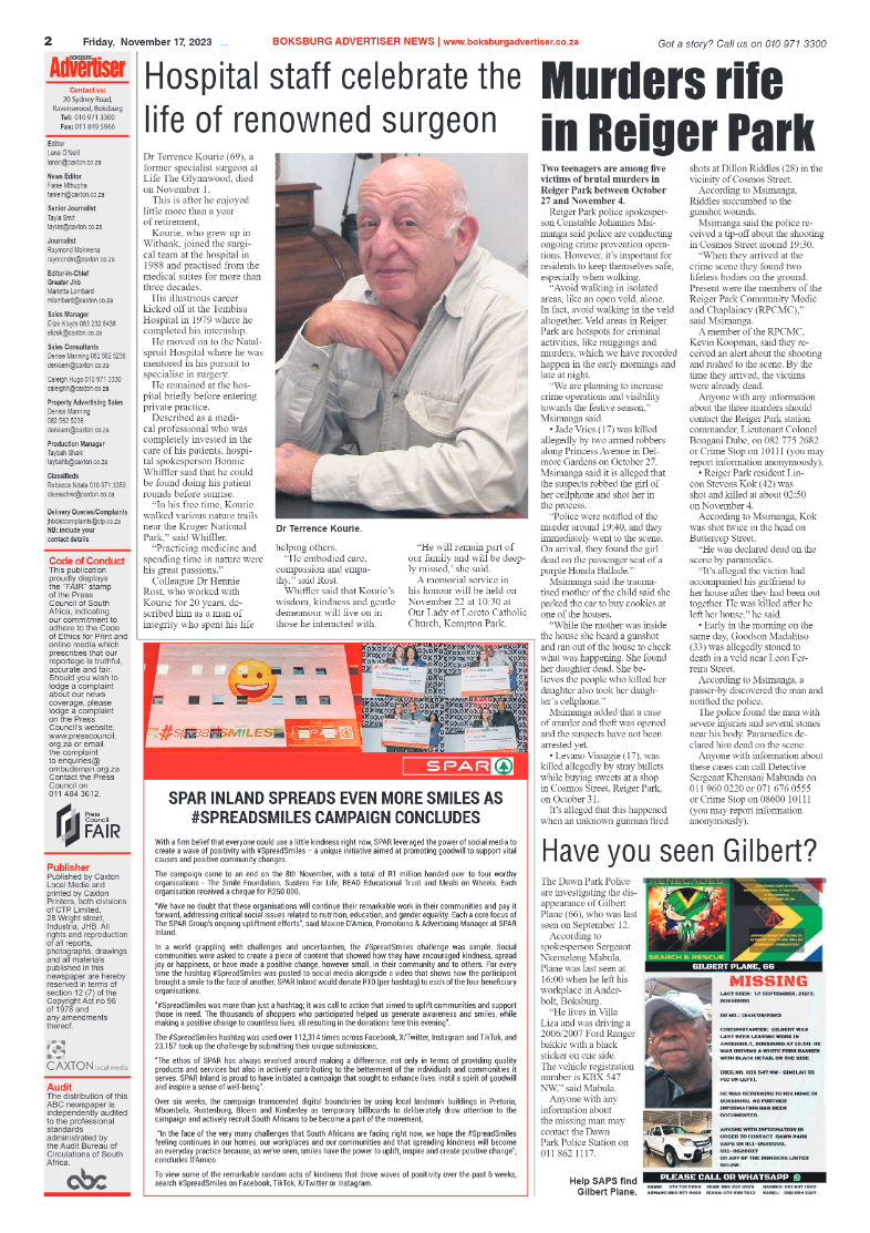 Boksburg Advertiser 17 November 2023 page 2