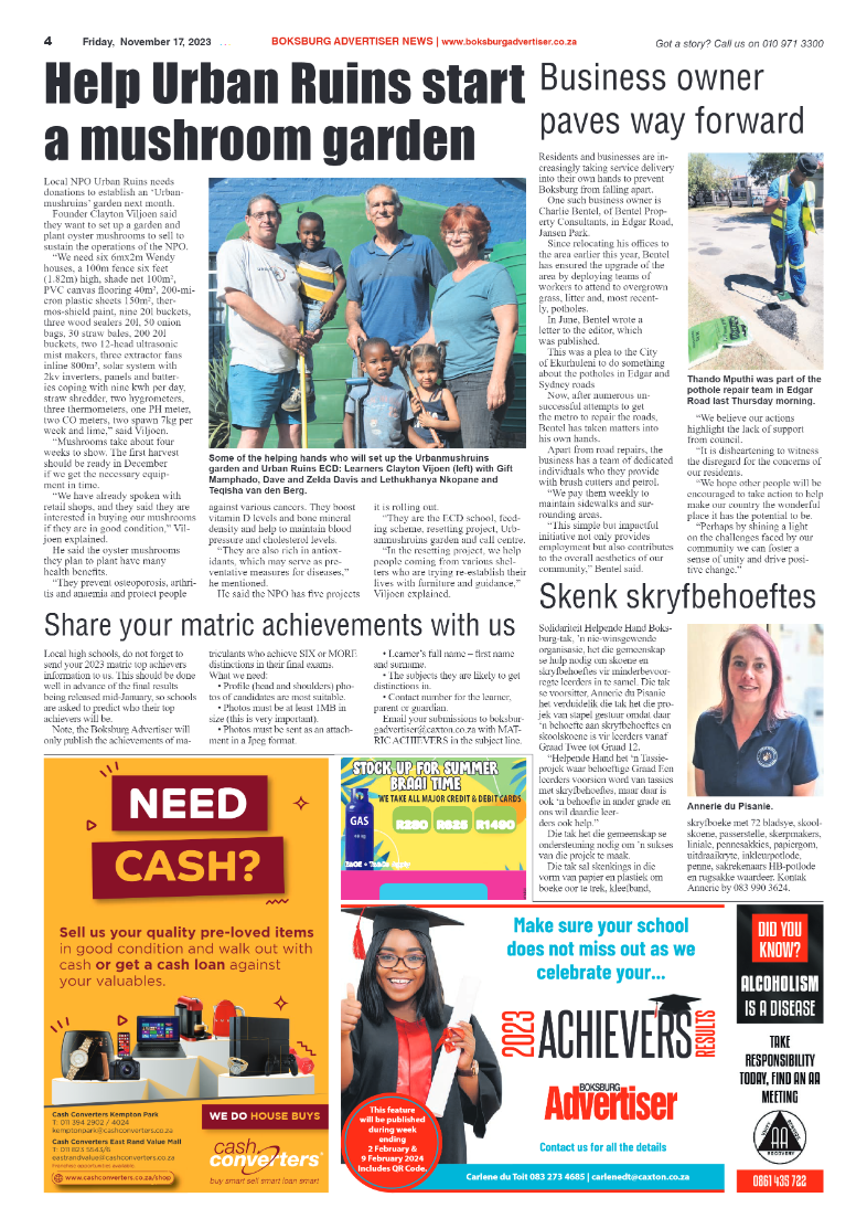 Boksburg Advertiser 17 November 2023 page 4