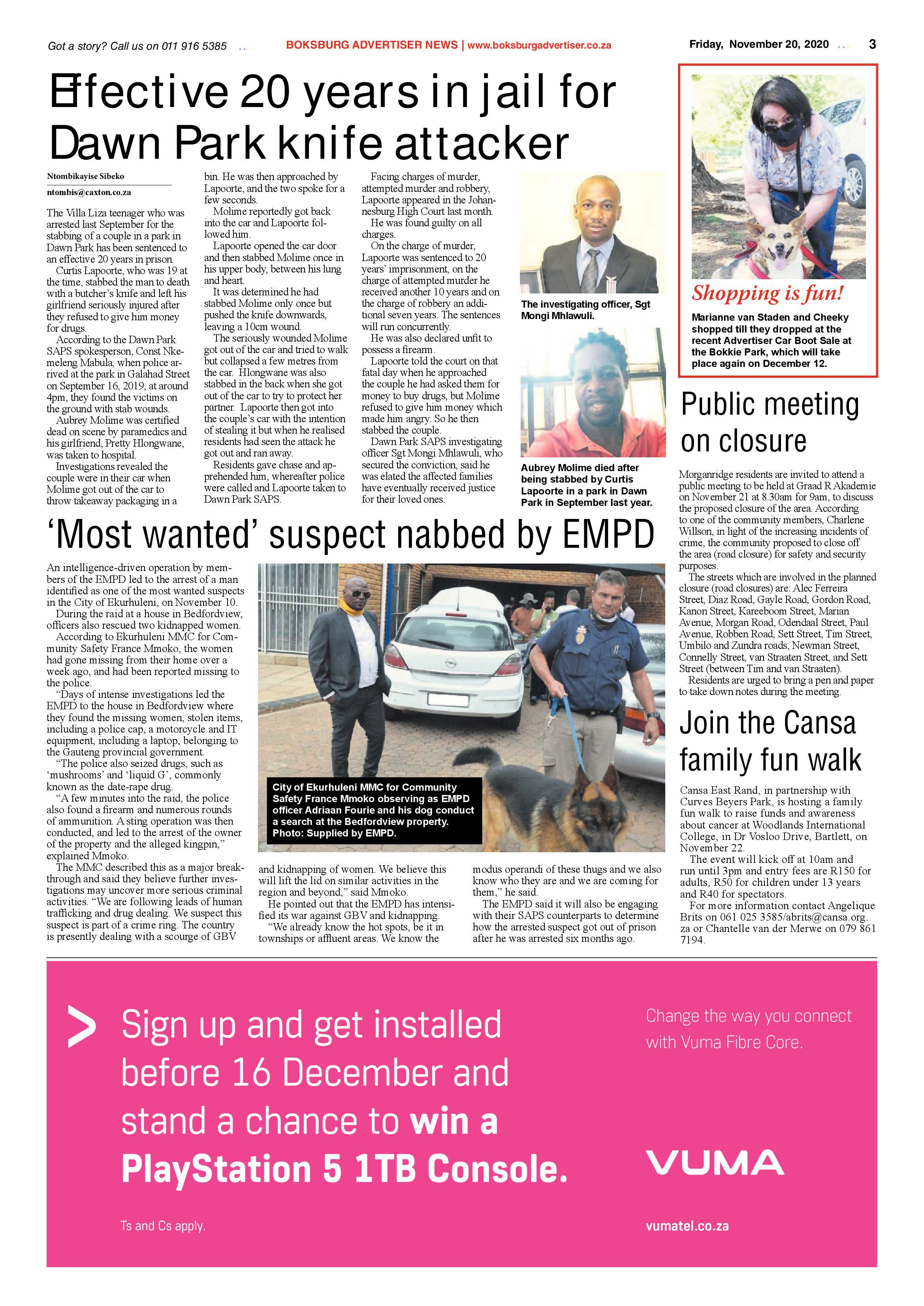 Boksburg Advertiser 17 November  2020 page 3