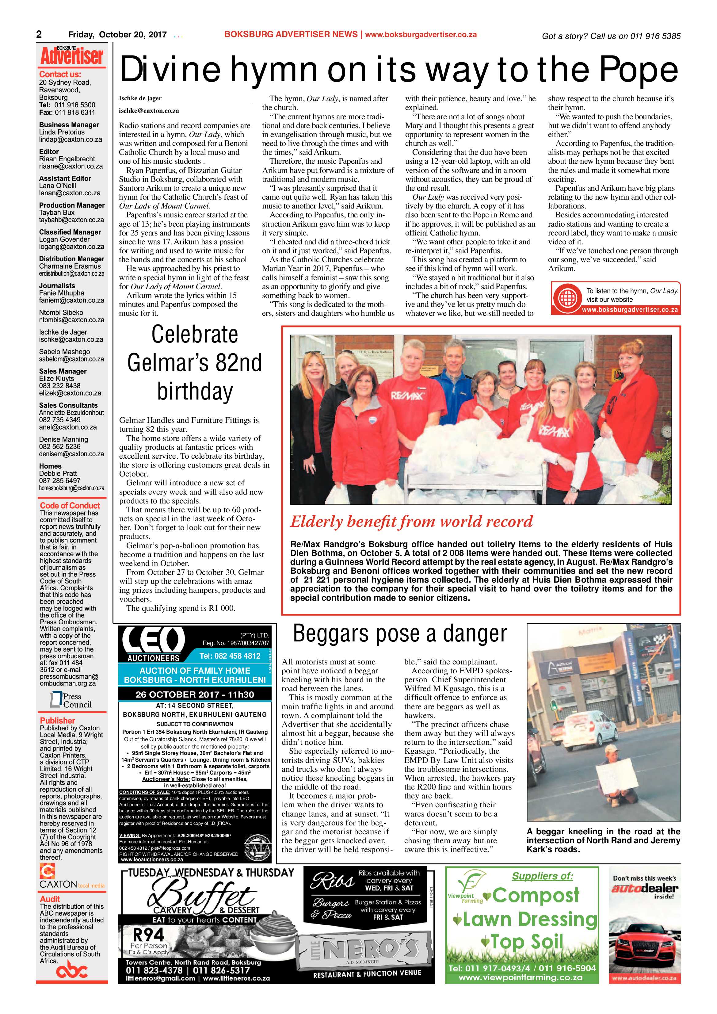 Boksburg Advertiser 17 October 2017 page 2