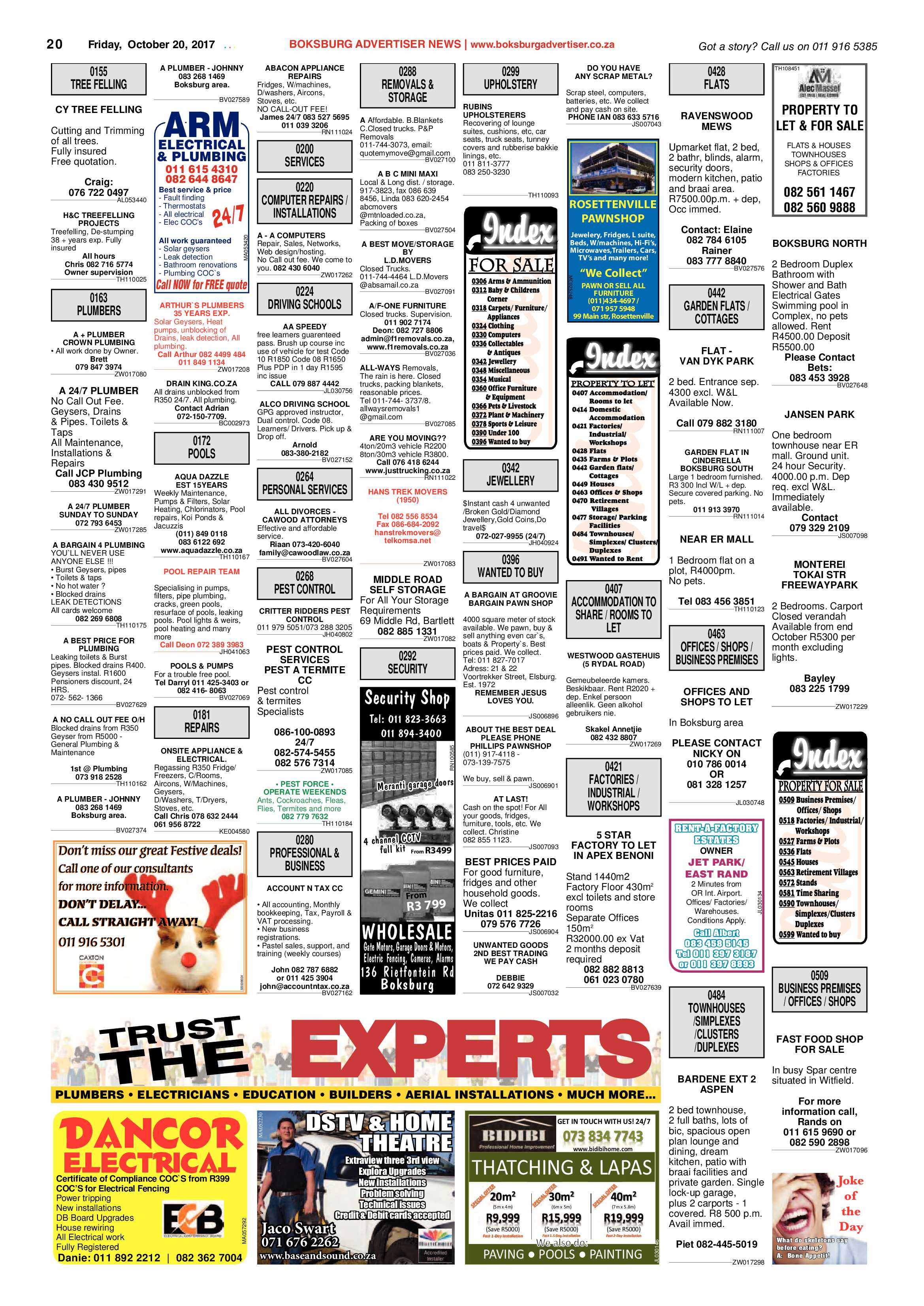Boksburg Advertiser 17 October 2017 page 20