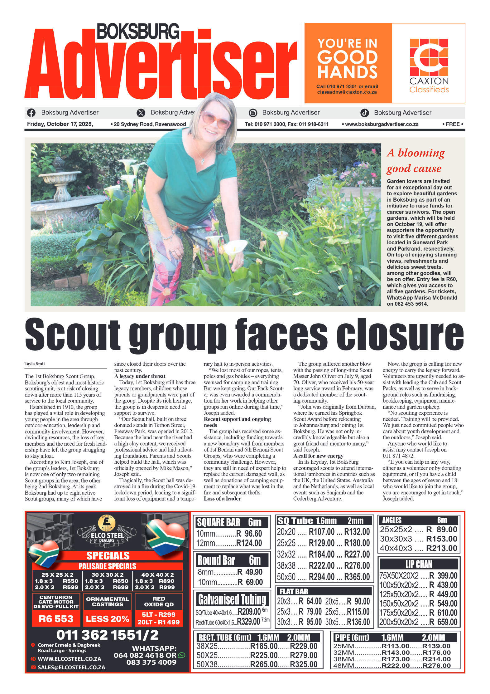 Boksburg Advertiser 17 October 2025 page 1