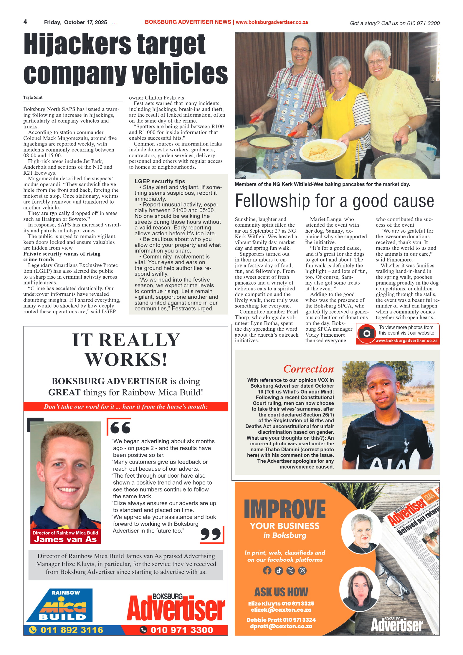 Boksburg Advertiser 17 October 2025 page 4