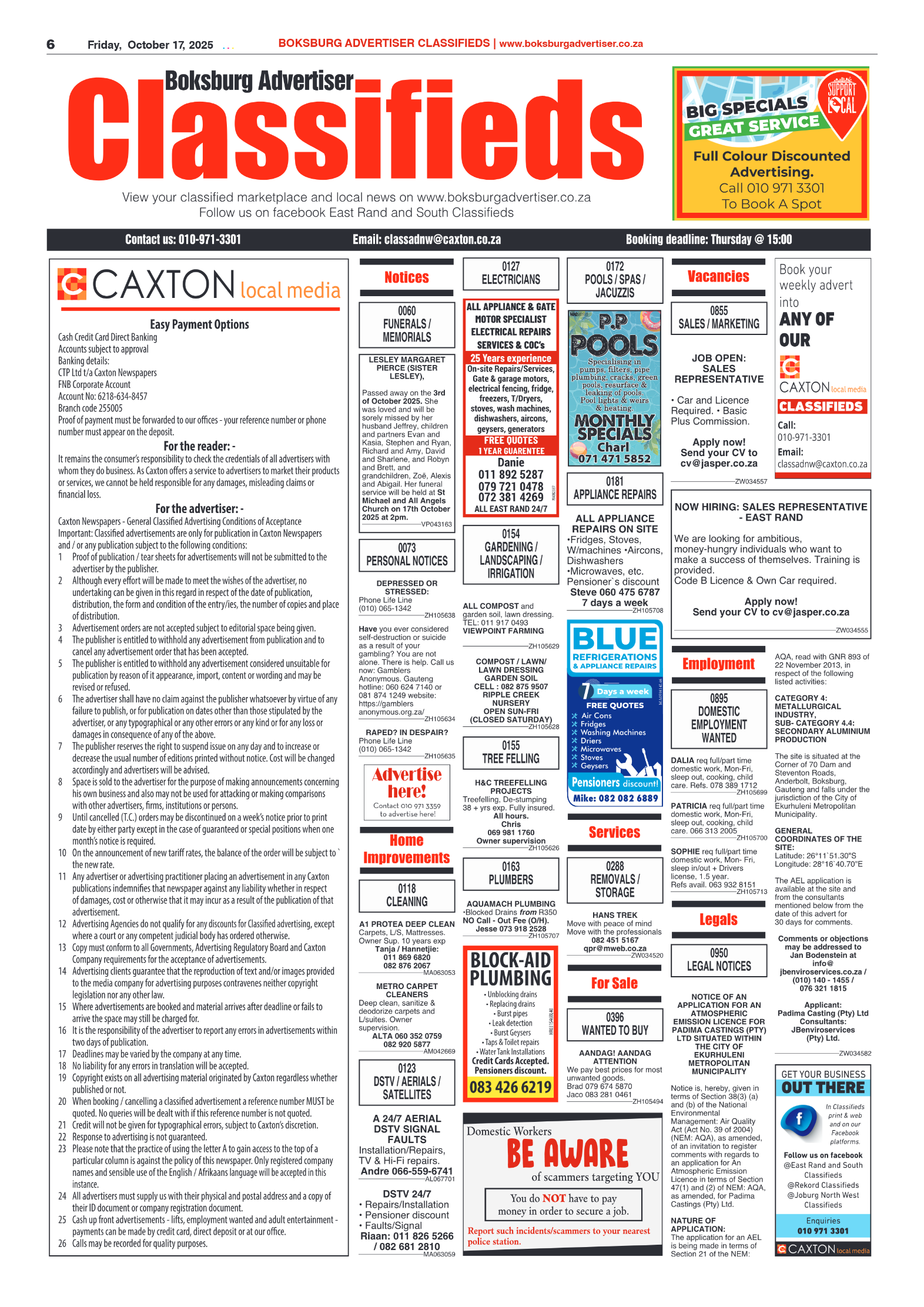 Boksburg Advertiser 17 October 2025 page 6