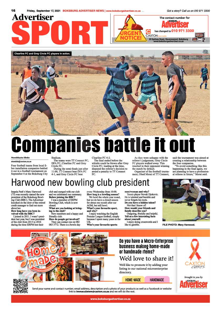 Boksburg Advertiser 17 September 2021 page 16