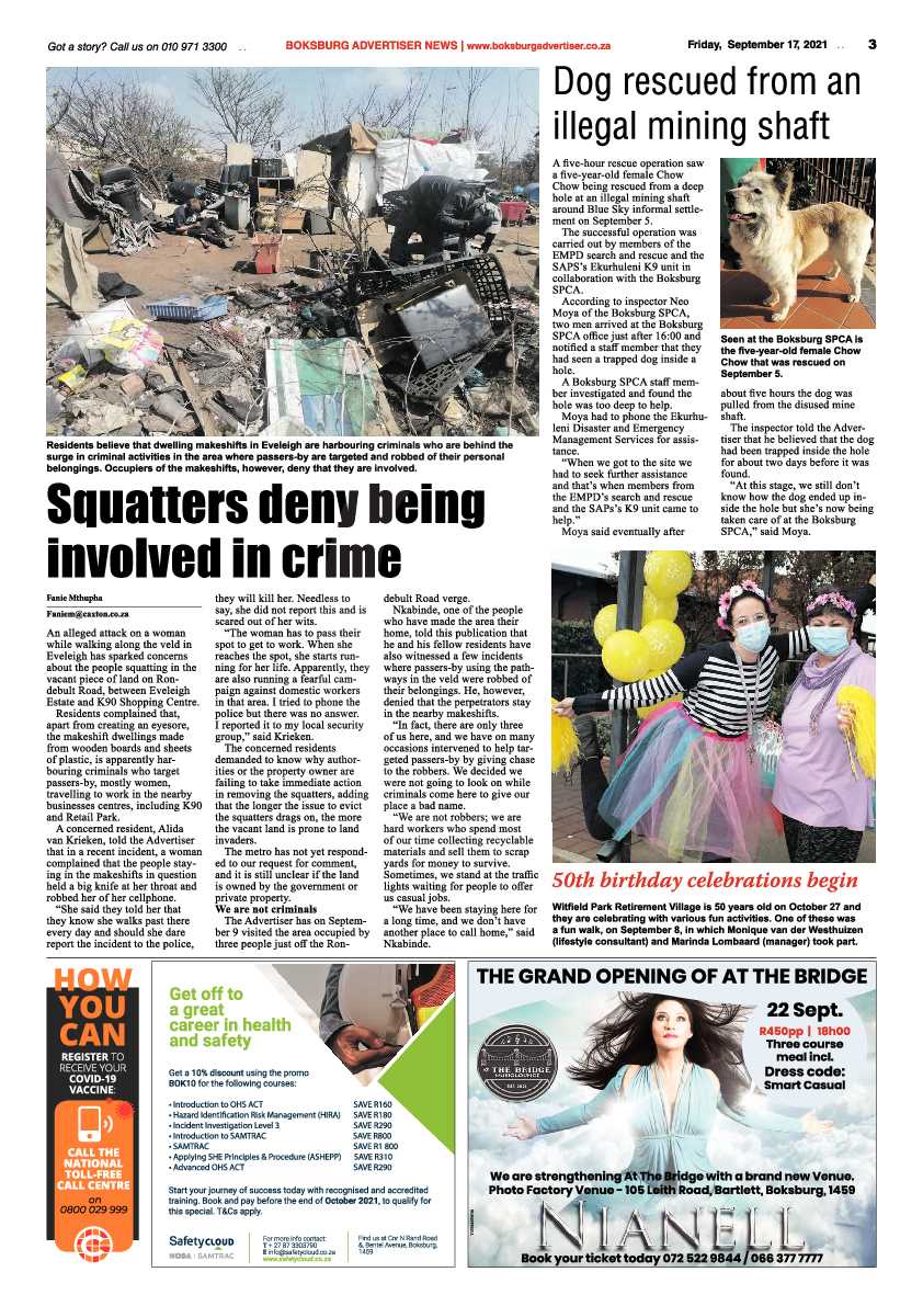Boksburg Advertiser 17 September 2021 page 3