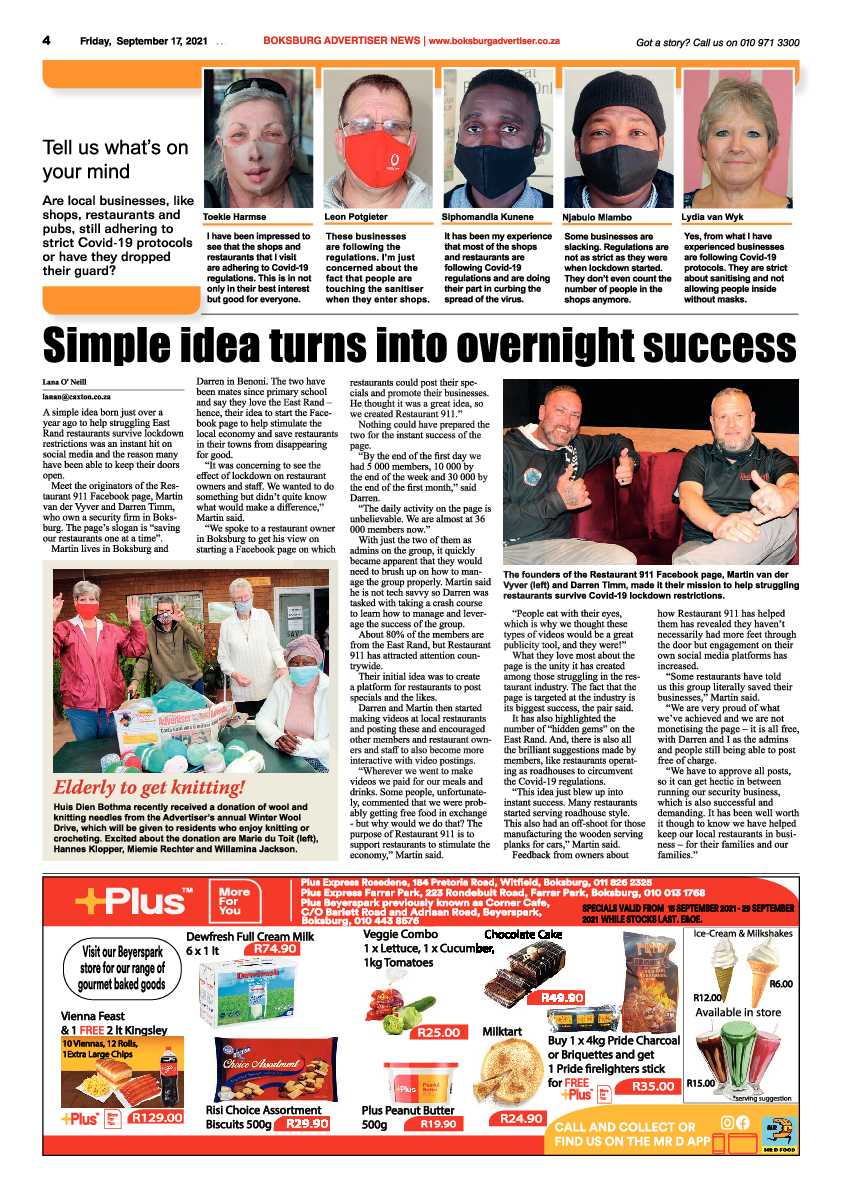 Boksburg Advertiser 17 September 2021 page 4