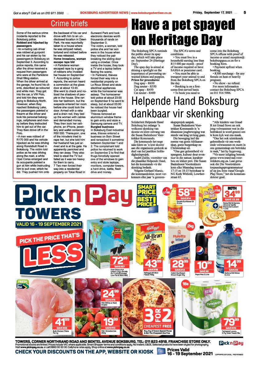 Boksburg Advertiser 17 September 2021 page 5