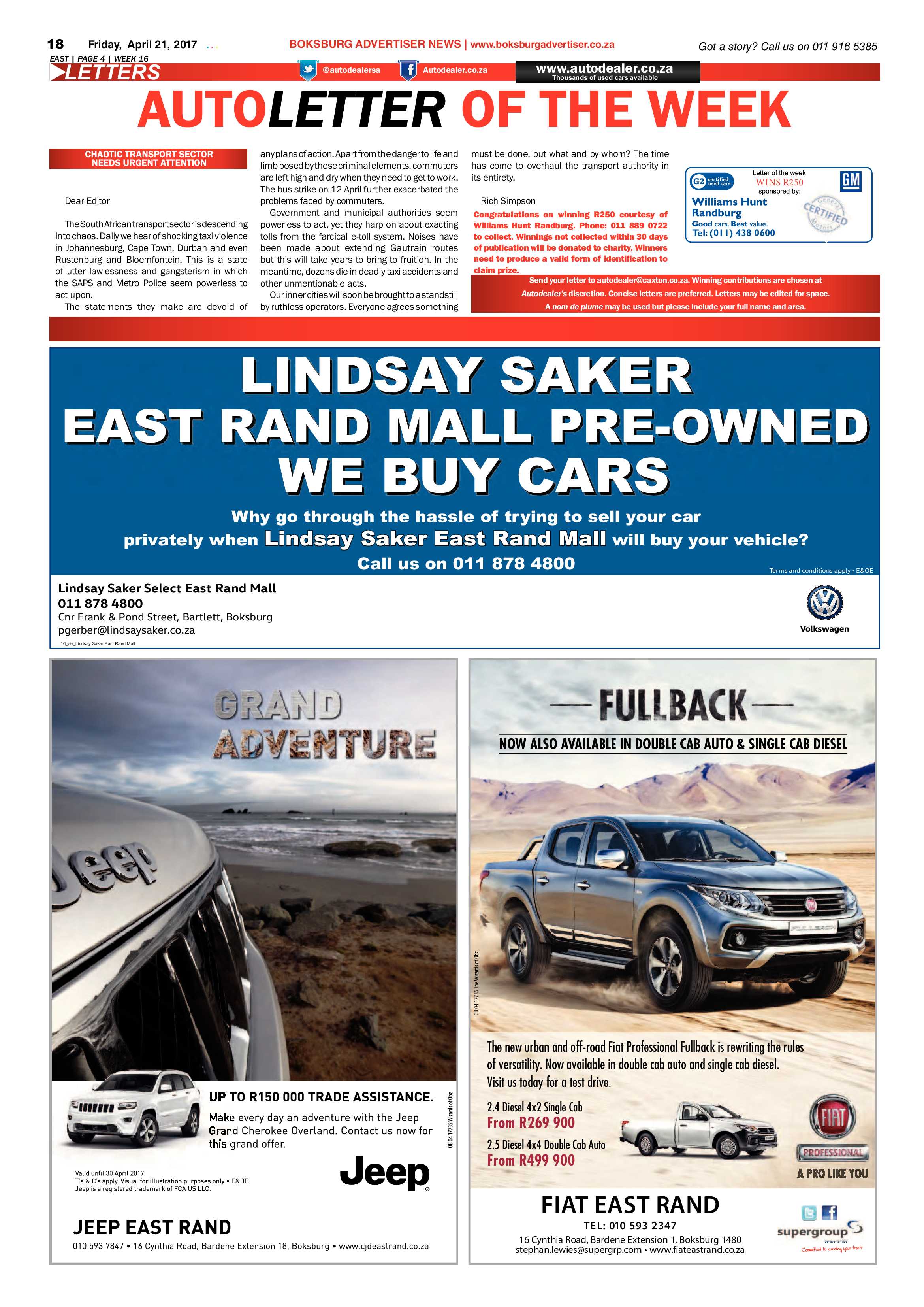 Boksburg Advertiser 18 April 2017 page 18