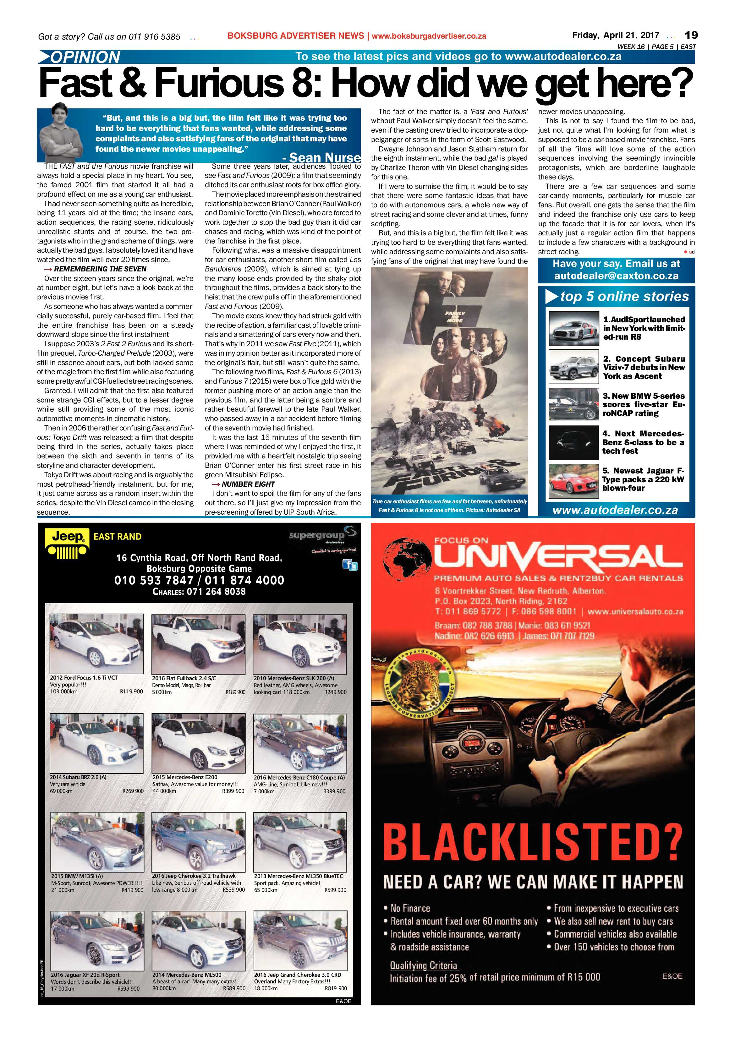 Boksburg Advertiser 18 April 2017 page 19