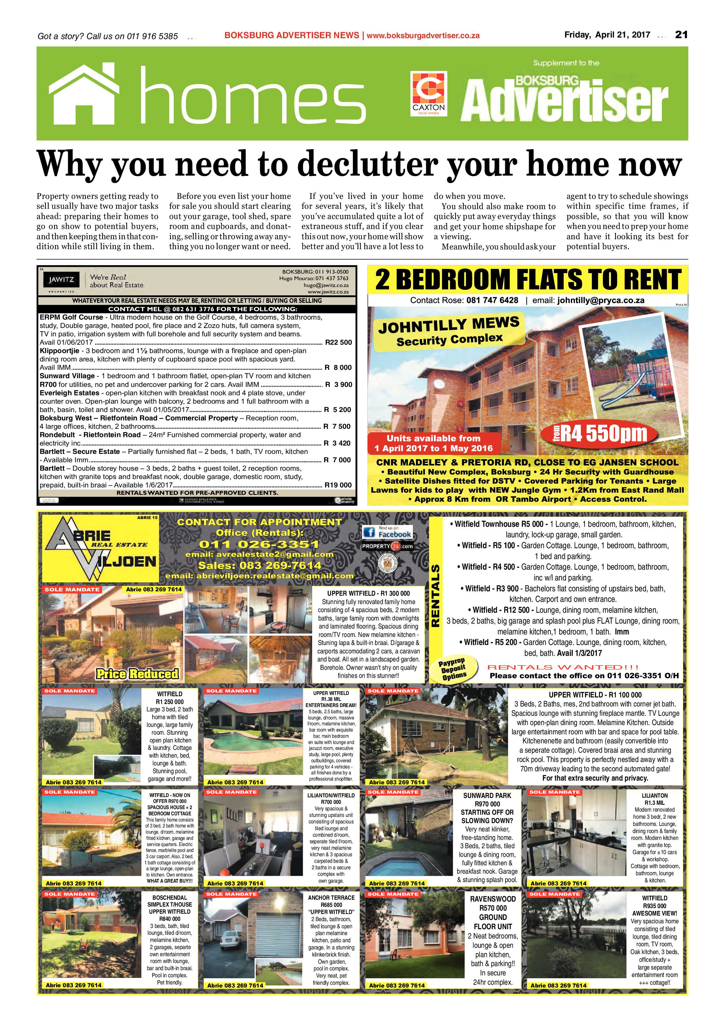 Boksburg Advertiser 18 April 2017 page 21