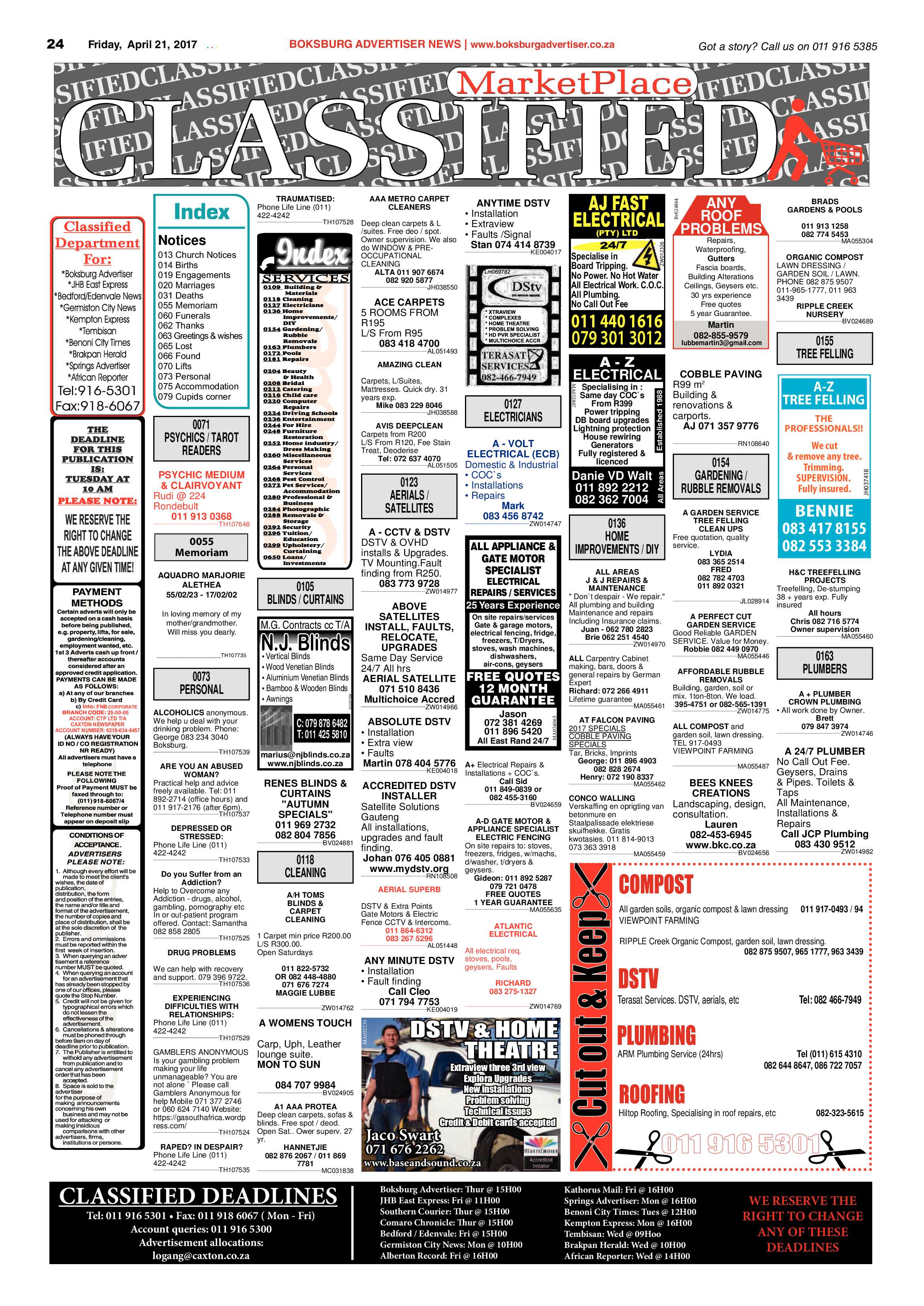 Boksburg Advertiser 18 April 2017 page 24