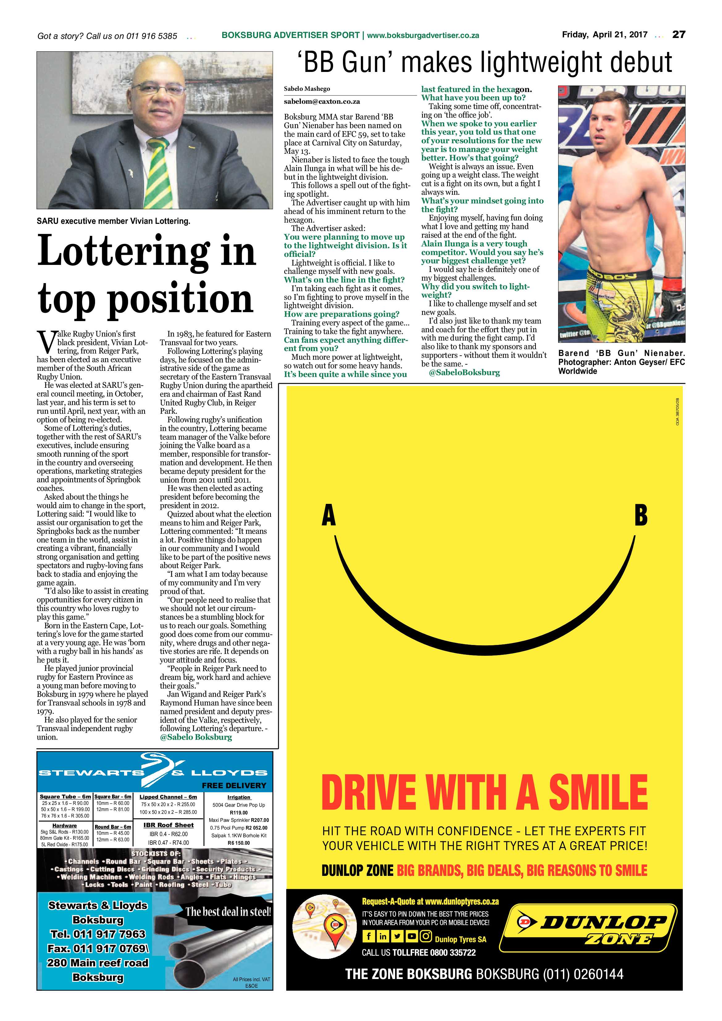 Boksburg Advertiser 18 April 2017 page 27