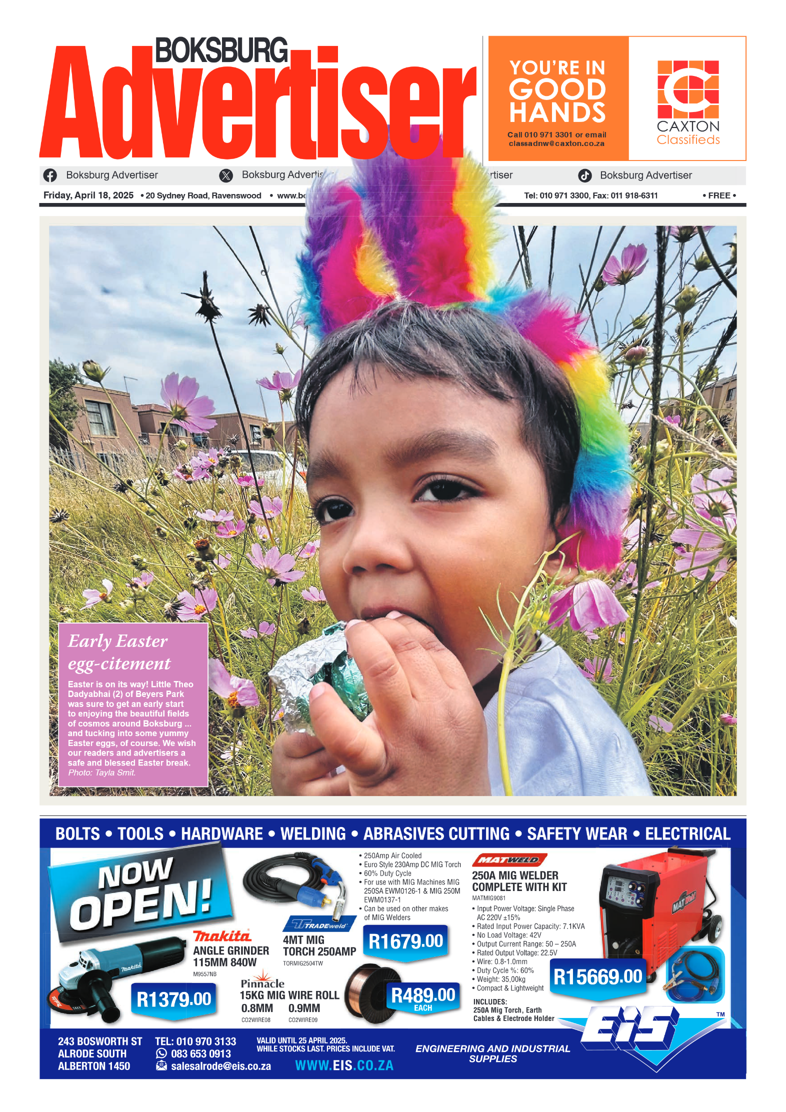 Boksburg Advertiser 18 April 2025 page 1