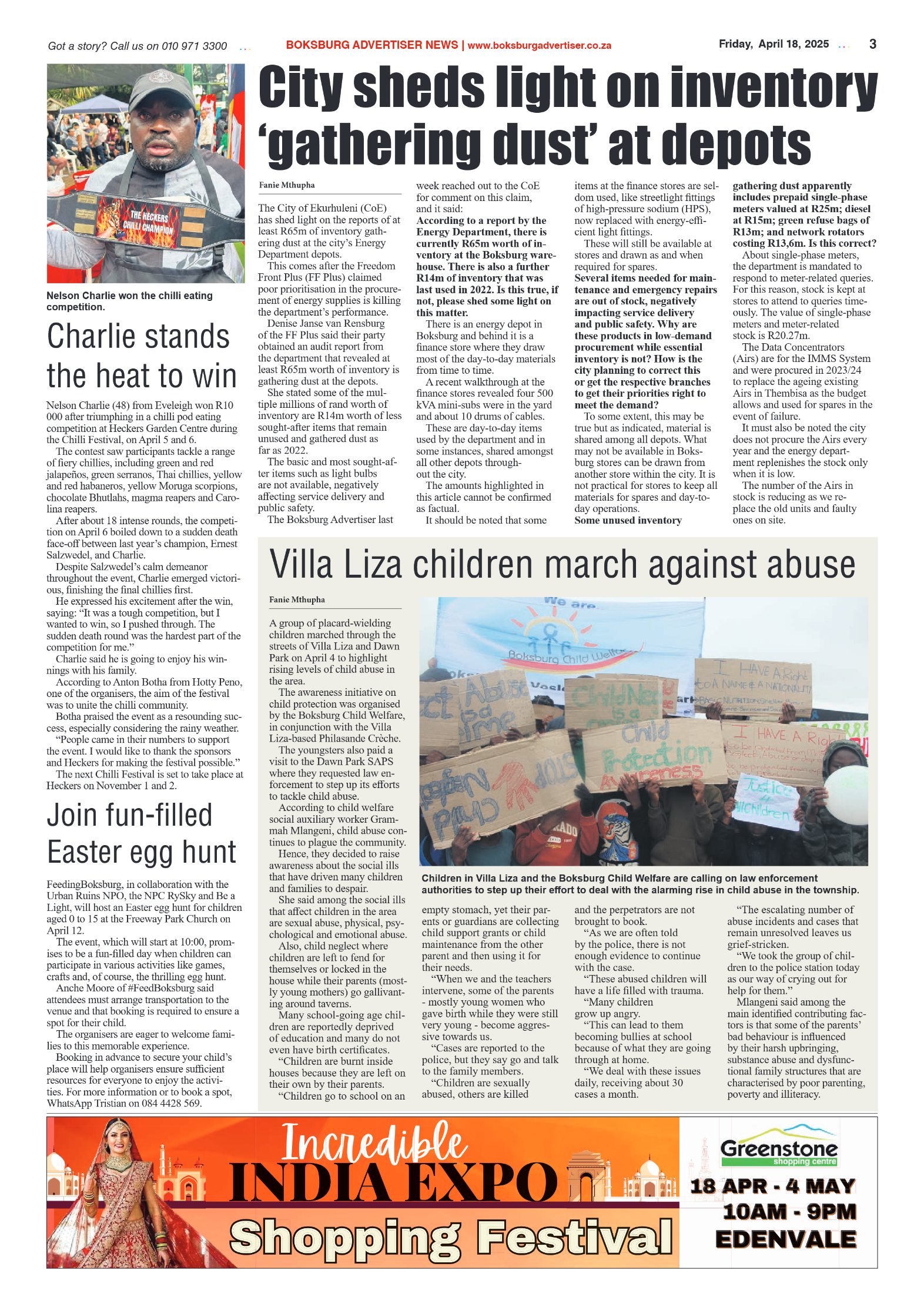Boksburg Advertiser 18 April 2025 page 3