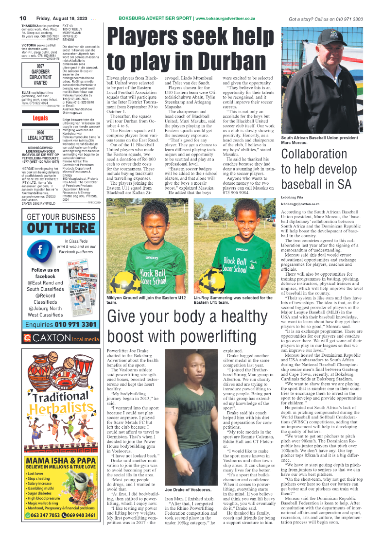 Boksburg Advertiser 18 August 2023 page 10