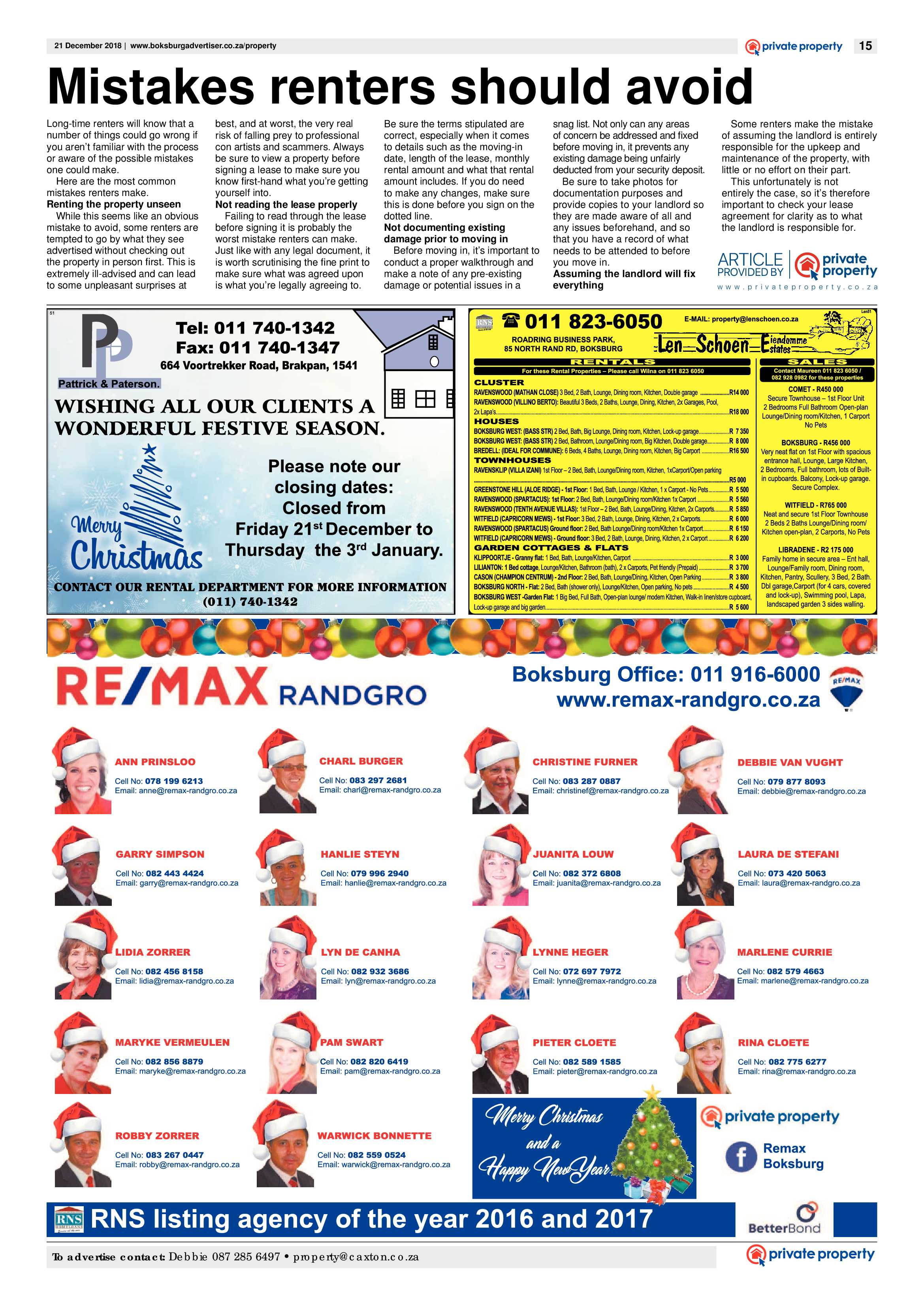 Boksburg Advertiser 18 December 2018 page 15