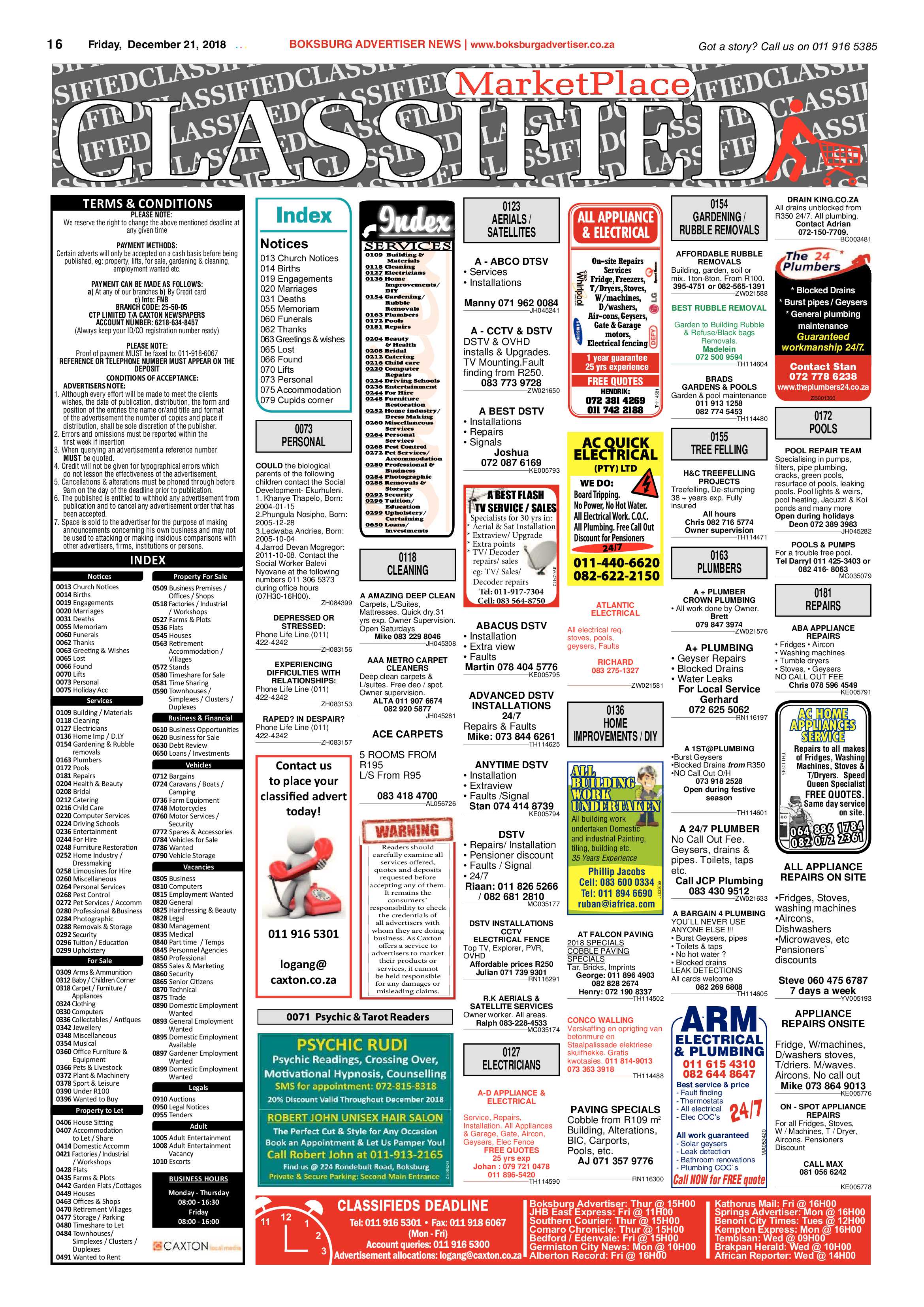 Boksburg Advertiser 18 December 2018 page 16