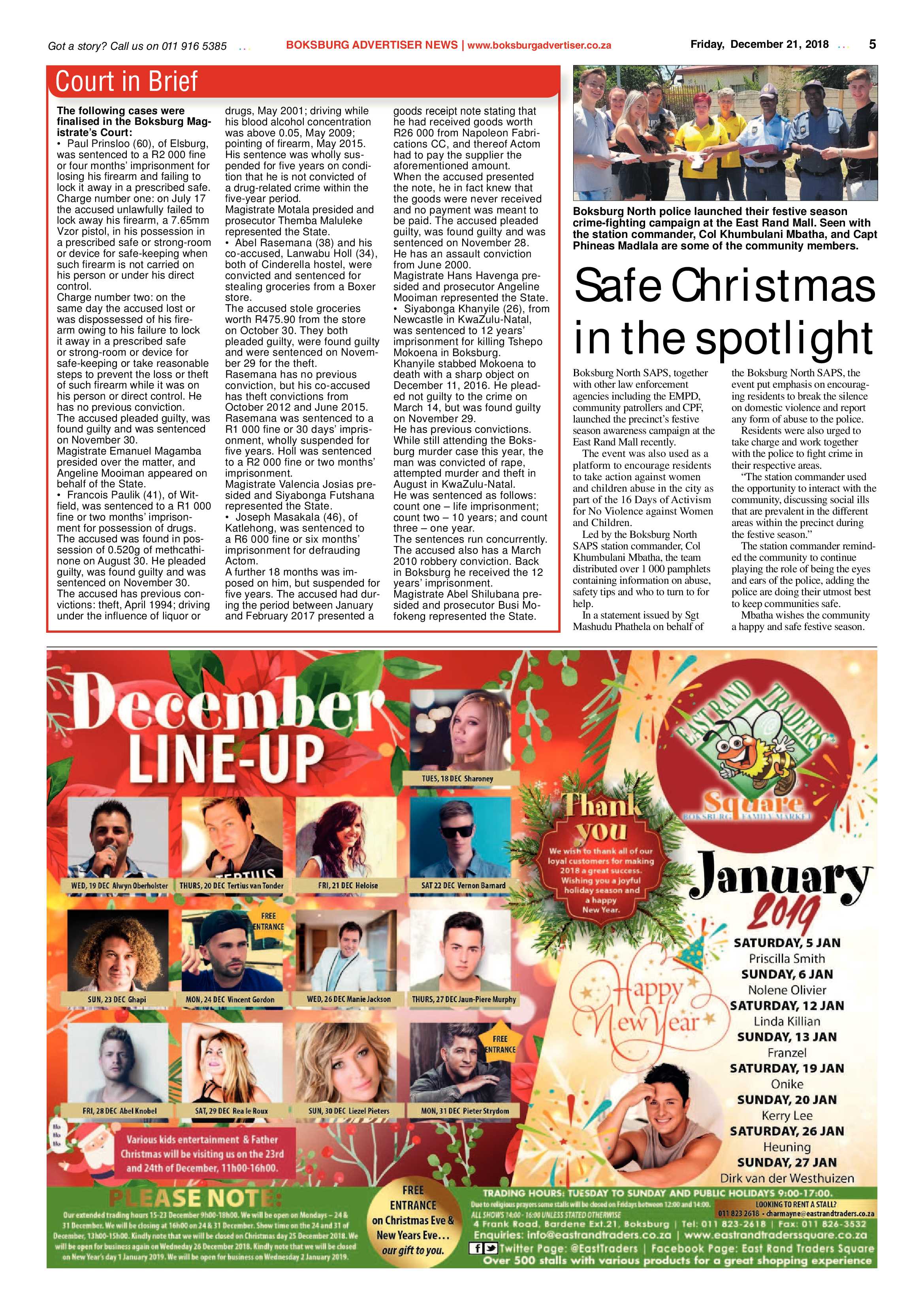 Boksburg Advertiser 18 December 2018 page 5