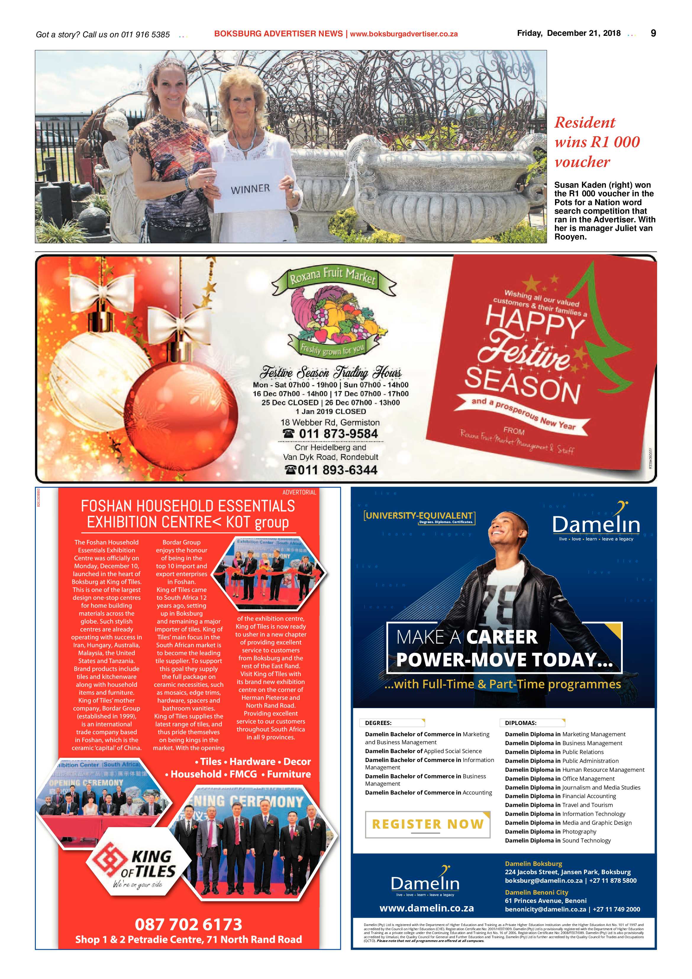 Boksburg Advertiser 18 December 2018 page 9