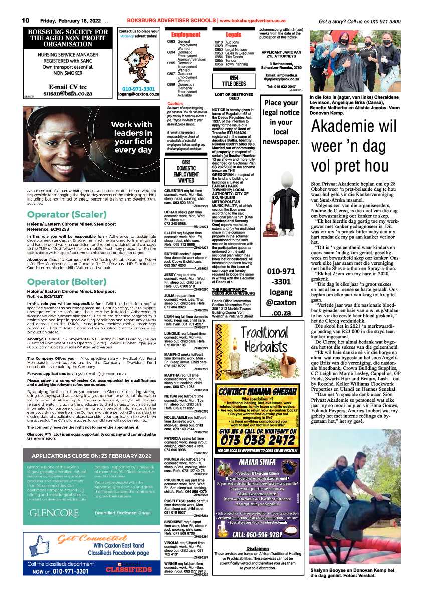 Boksburg Advertiser 18 February 2022 page 10