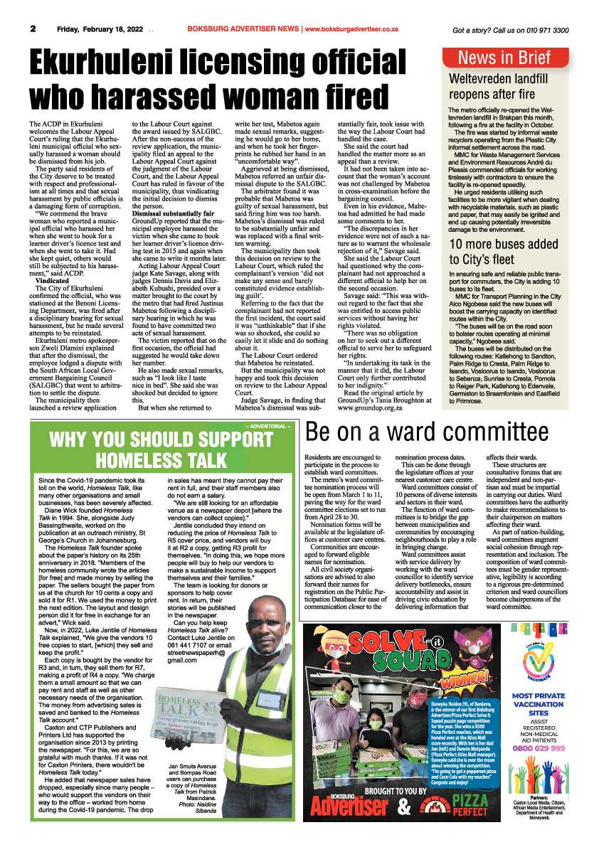 Boksburg Advertiser 18 February 2022 page 2