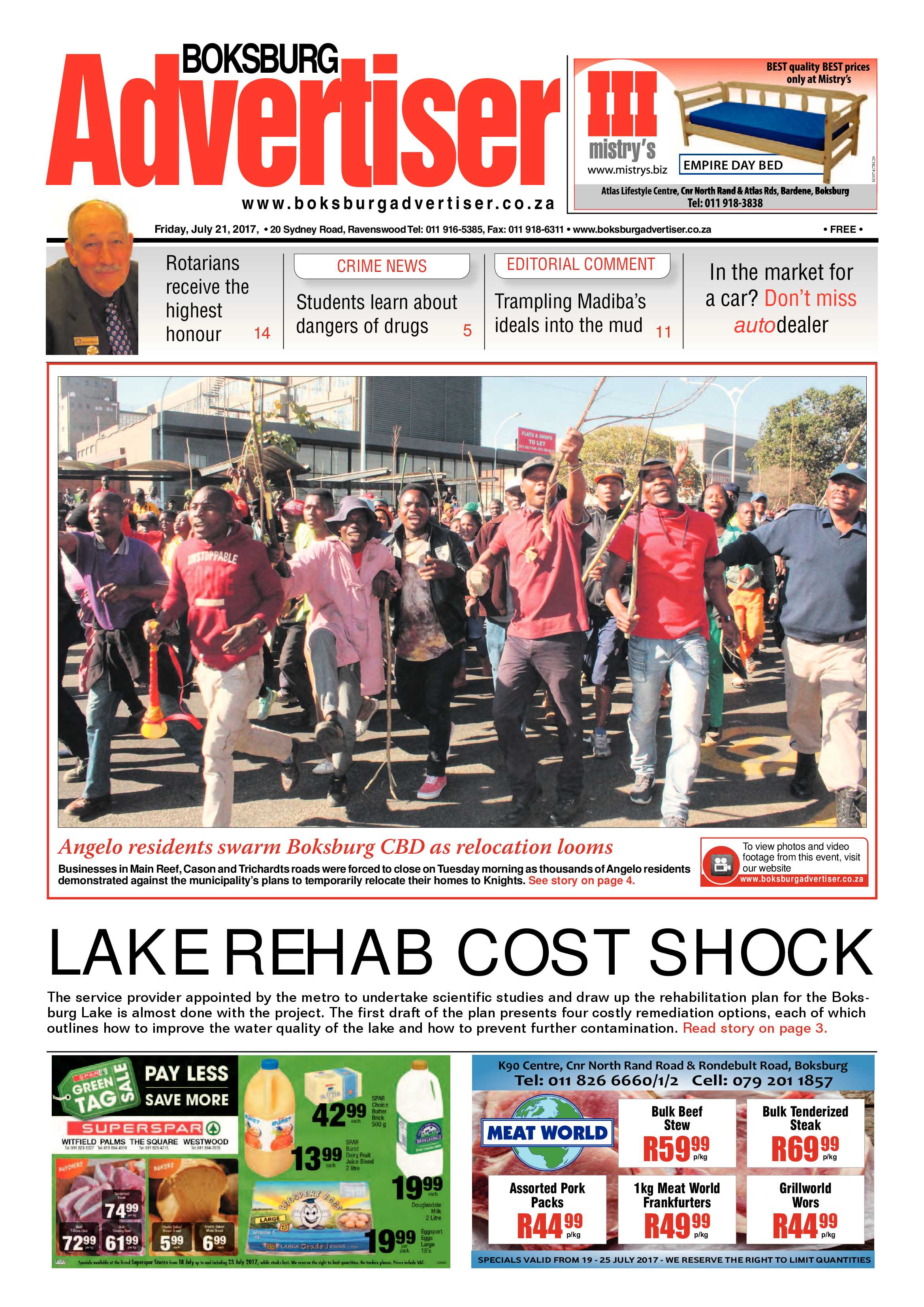 Boksburg Advertiser 18 July 2017 page 1