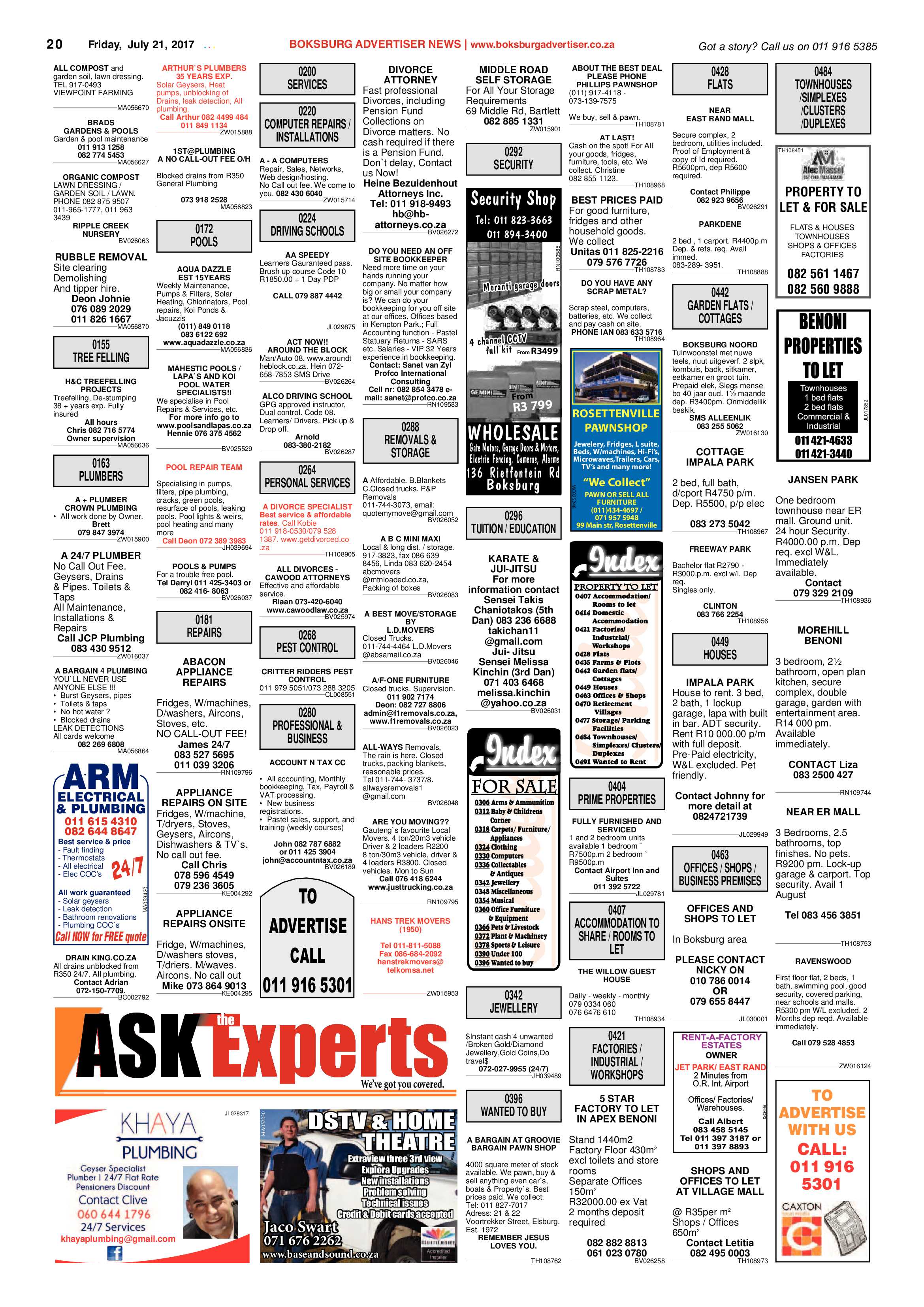 Boksburg Advertiser 18 July 2017 page 20