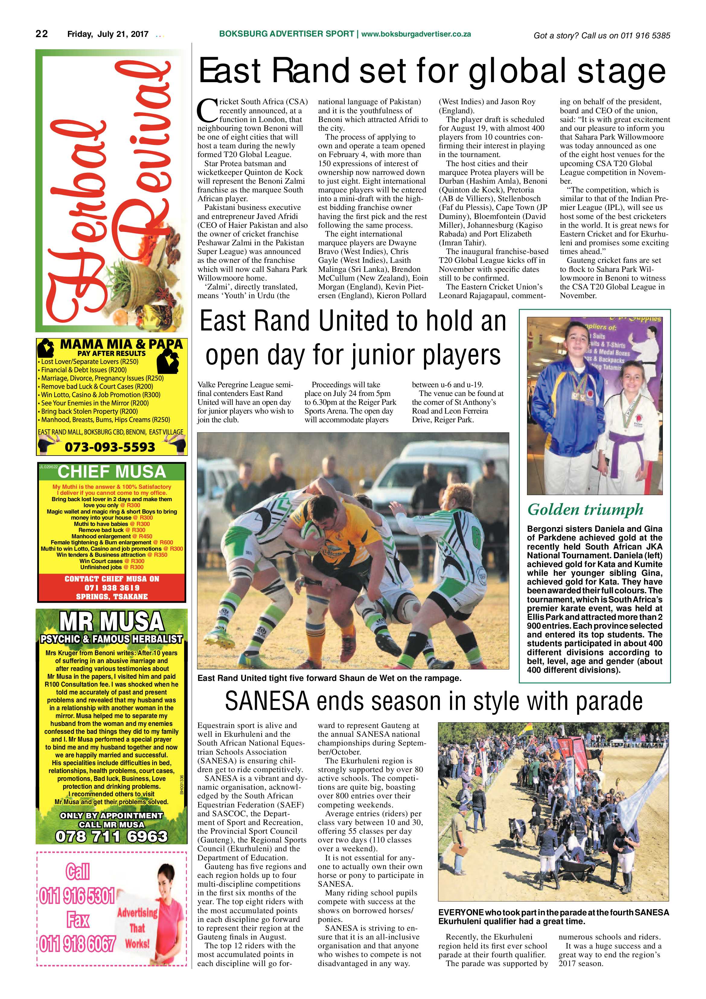 Boksburg Advertiser 18 July 2017 page 22