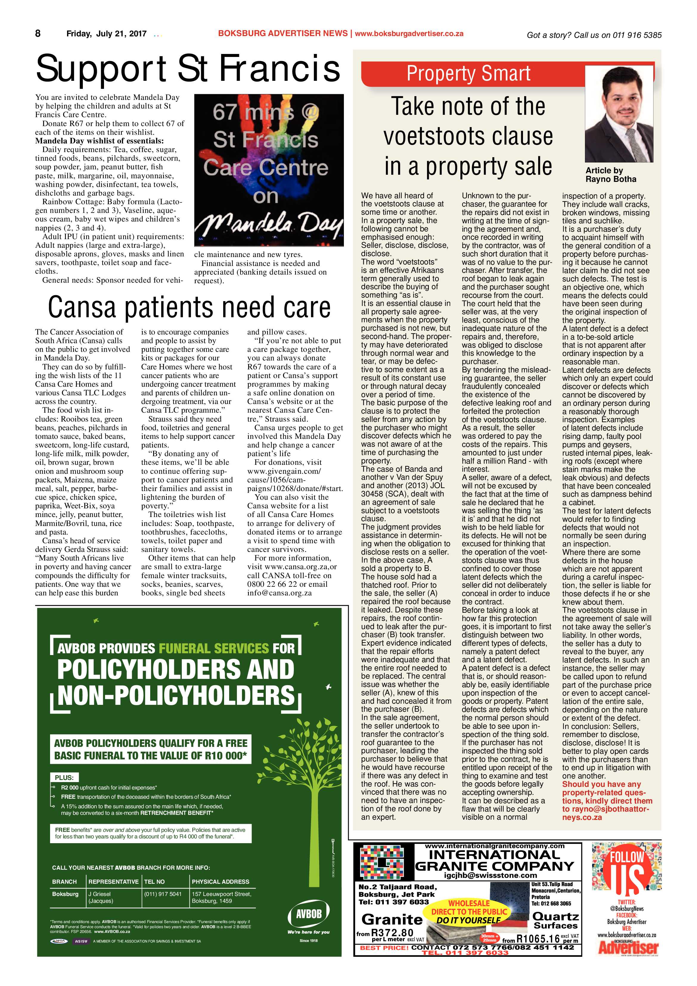 Boksburg Advertiser 18 July 2017 page 8