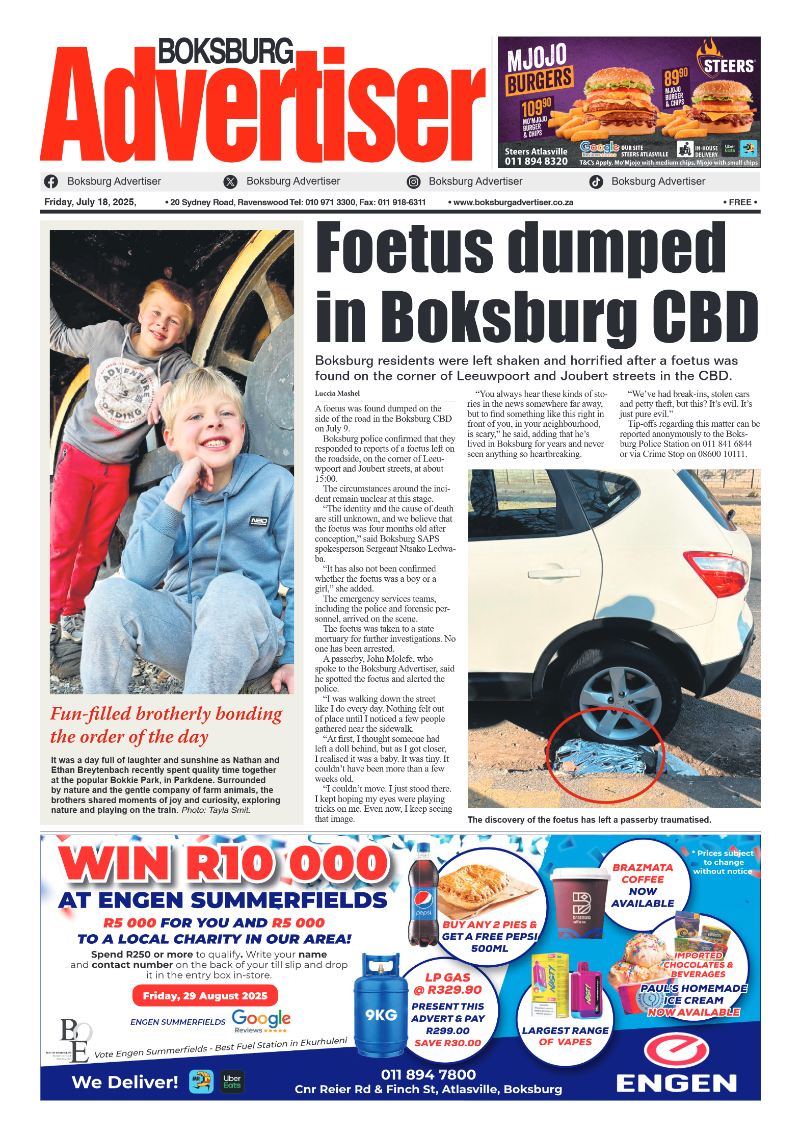 Boksburg Advertiser 18 July 2025 page 1