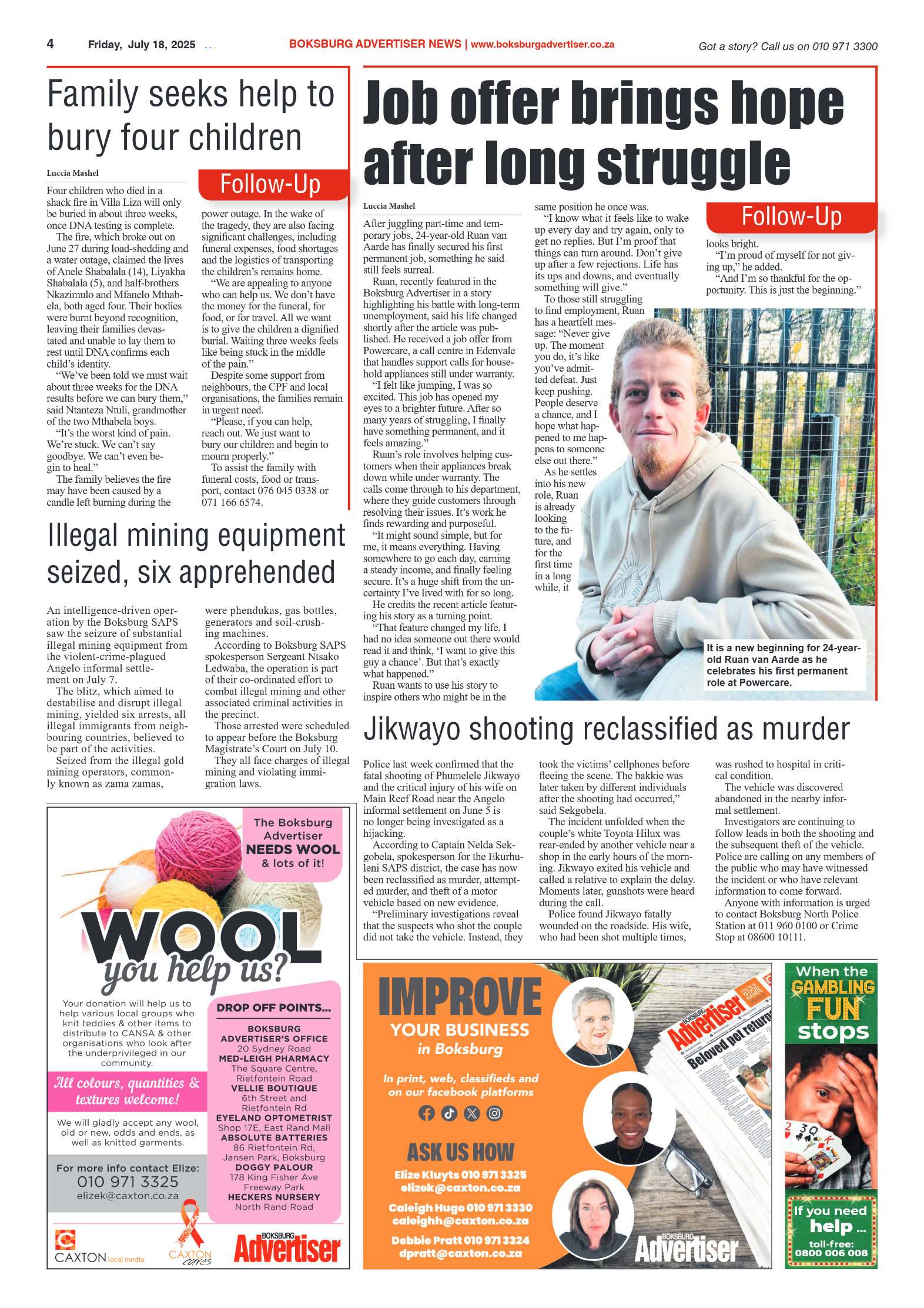 Boksburg Advertiser 18 July 2025 page 4