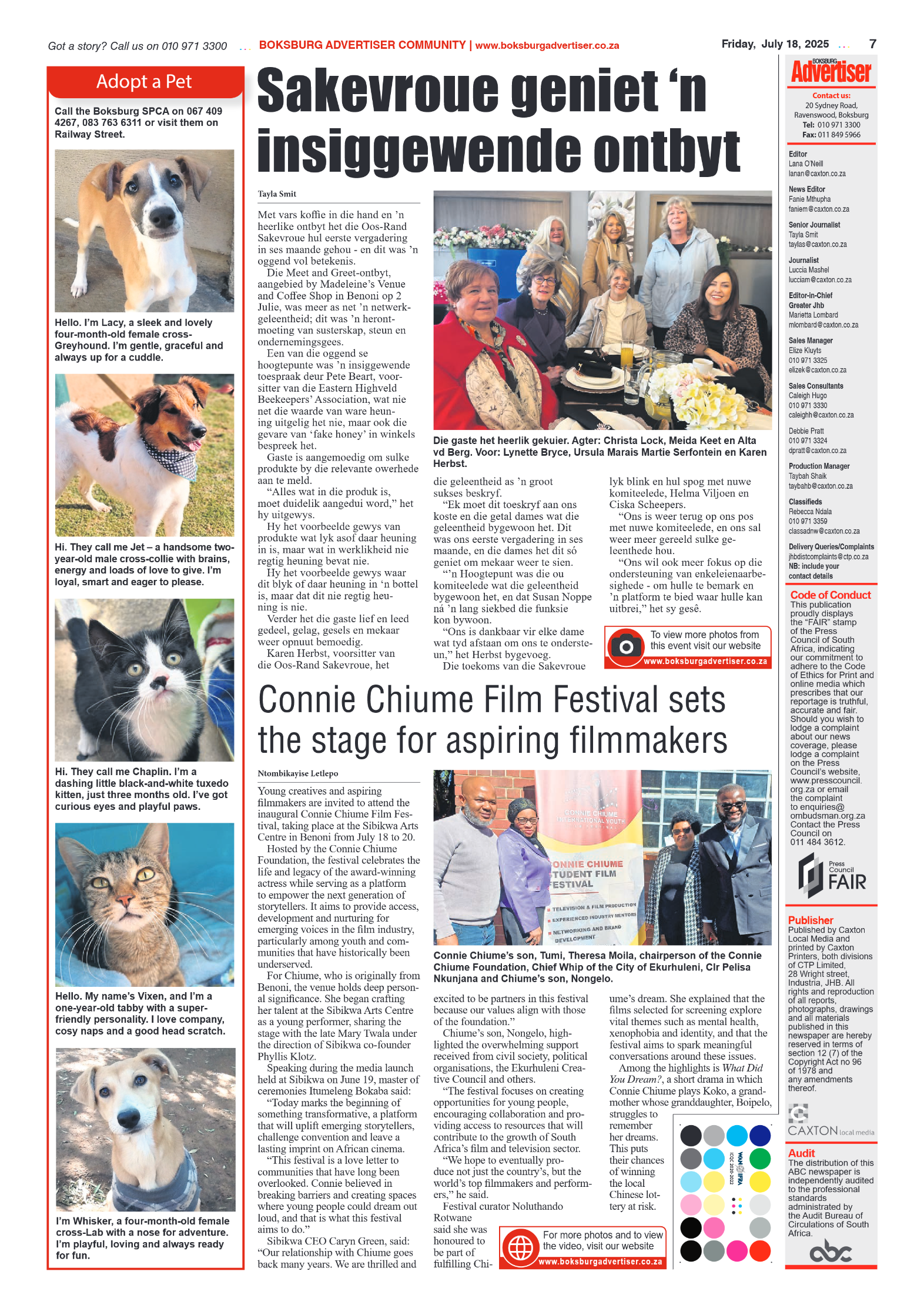 Boksburg Advertiser 18 July 2025 page 7