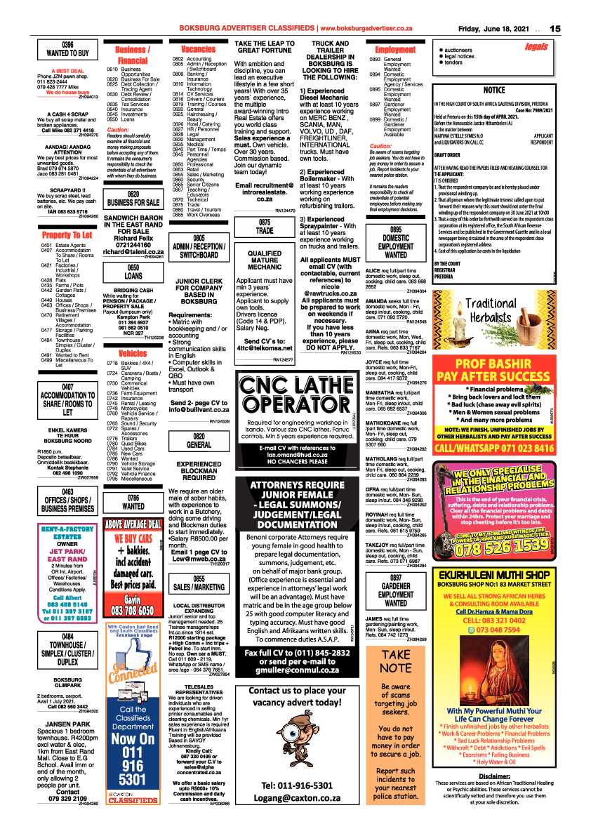 Boksburg Advertiser 18 June 2021 page 15