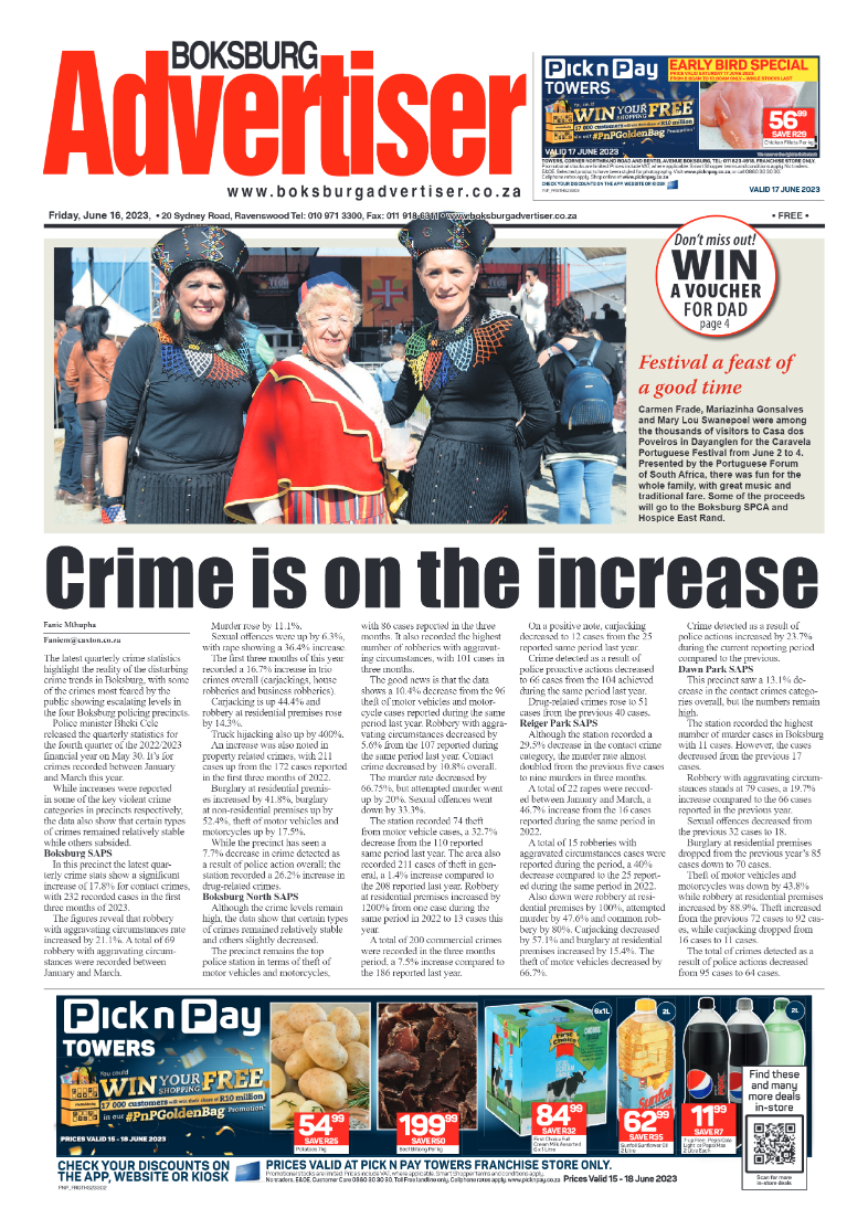 Boksburg Advertiser 18 June 2023 page 1