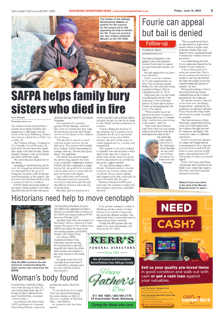Boksburg Advertiser 18 June 2023 page 3