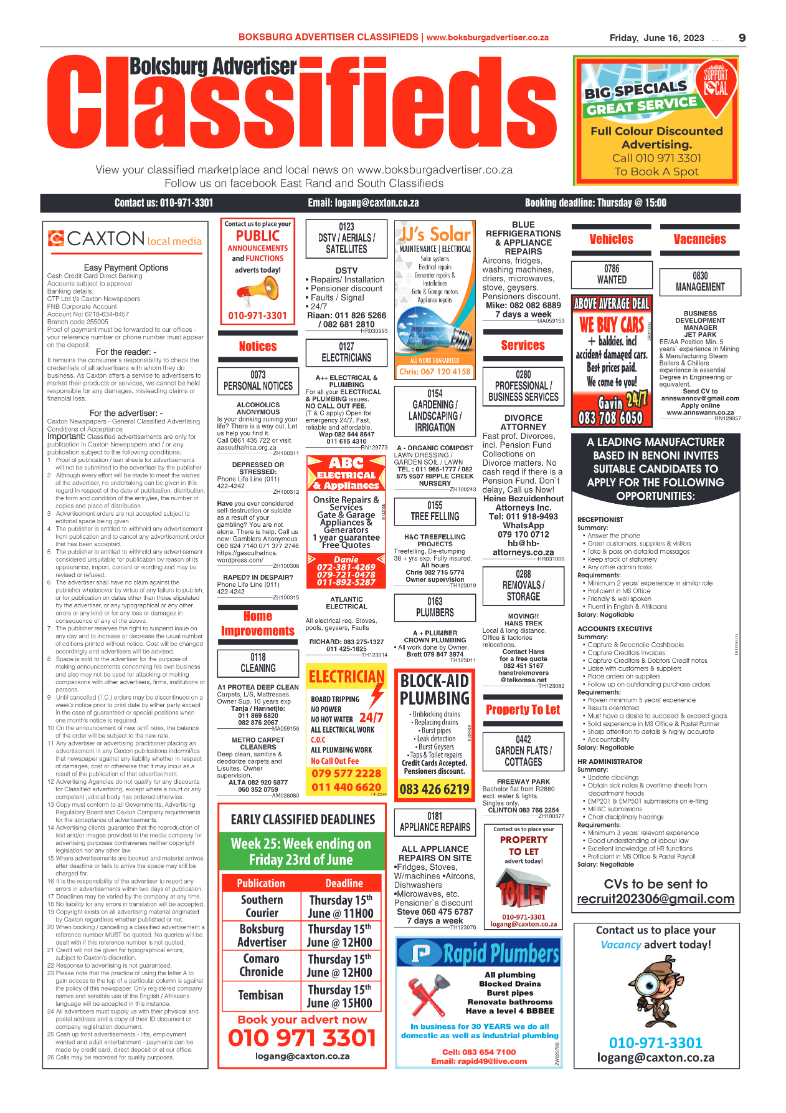 Boksburg Advertiser 18 June 2023 page 9