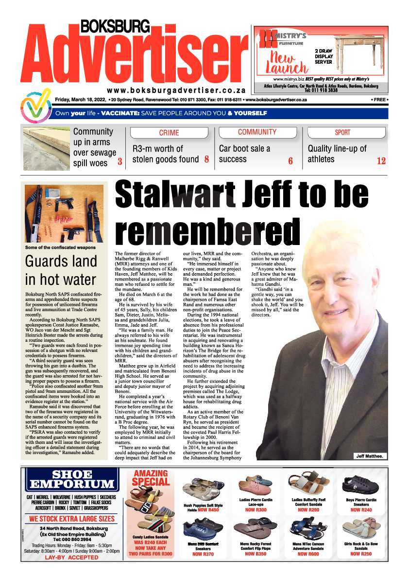 Boksburg Advertiser 18 March 2022 page 1