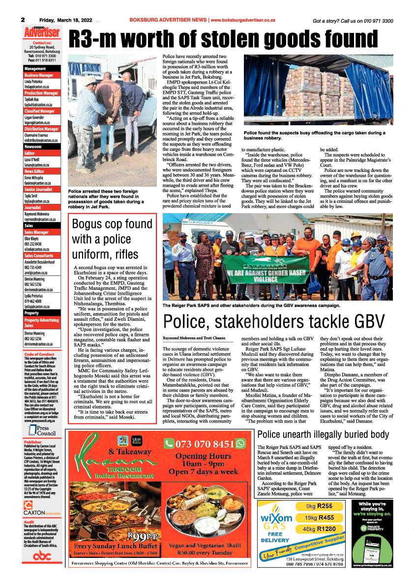 Boksburg Advertiser 18 March 2022 page 2