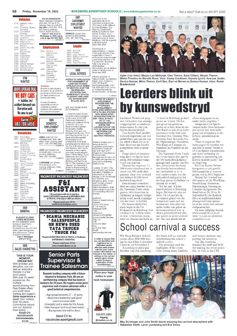 Boksburg Advertiser 18 Nov 2022 page 10