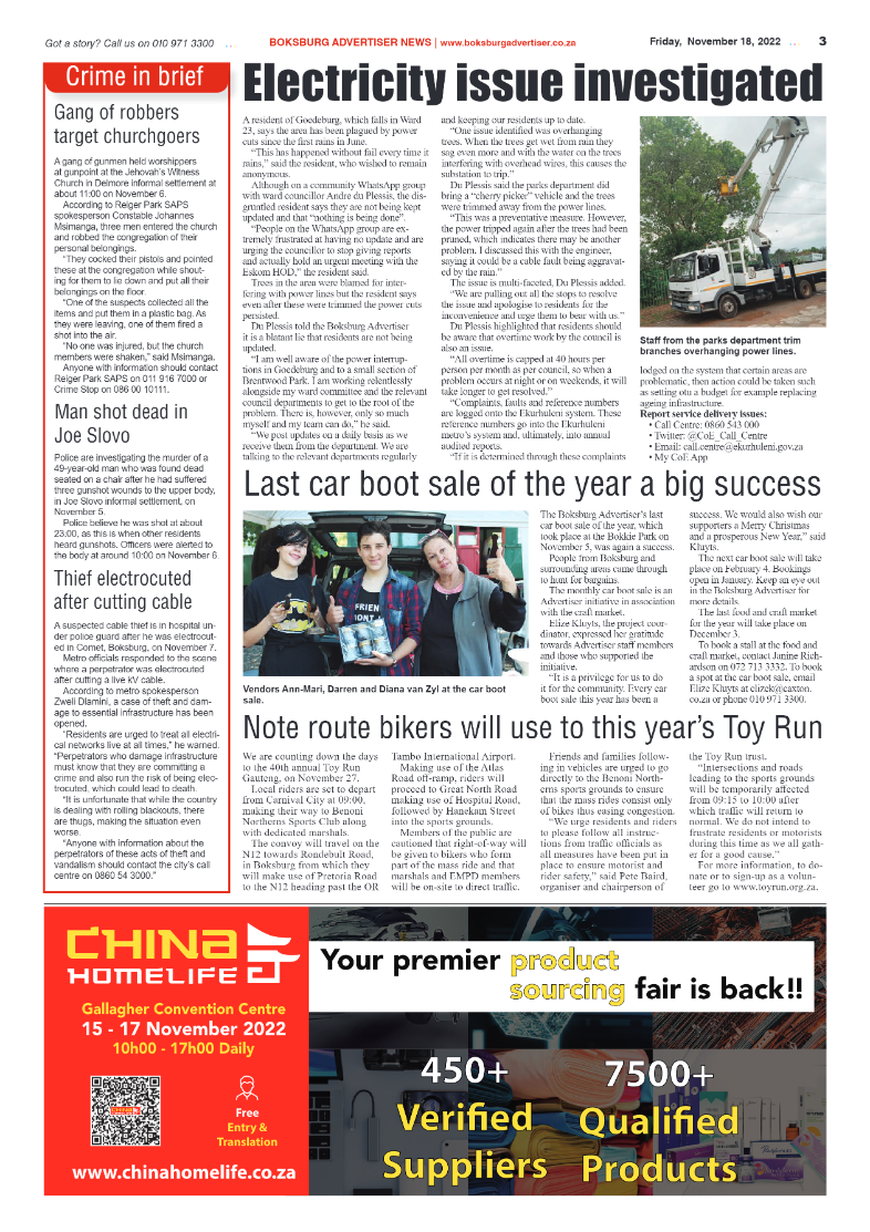 Boksburg Advertiser 18 Nov 2022 page 3