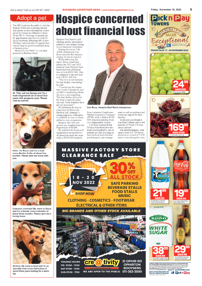 Boksburg Advertiser 18 Nov 2022 page 5