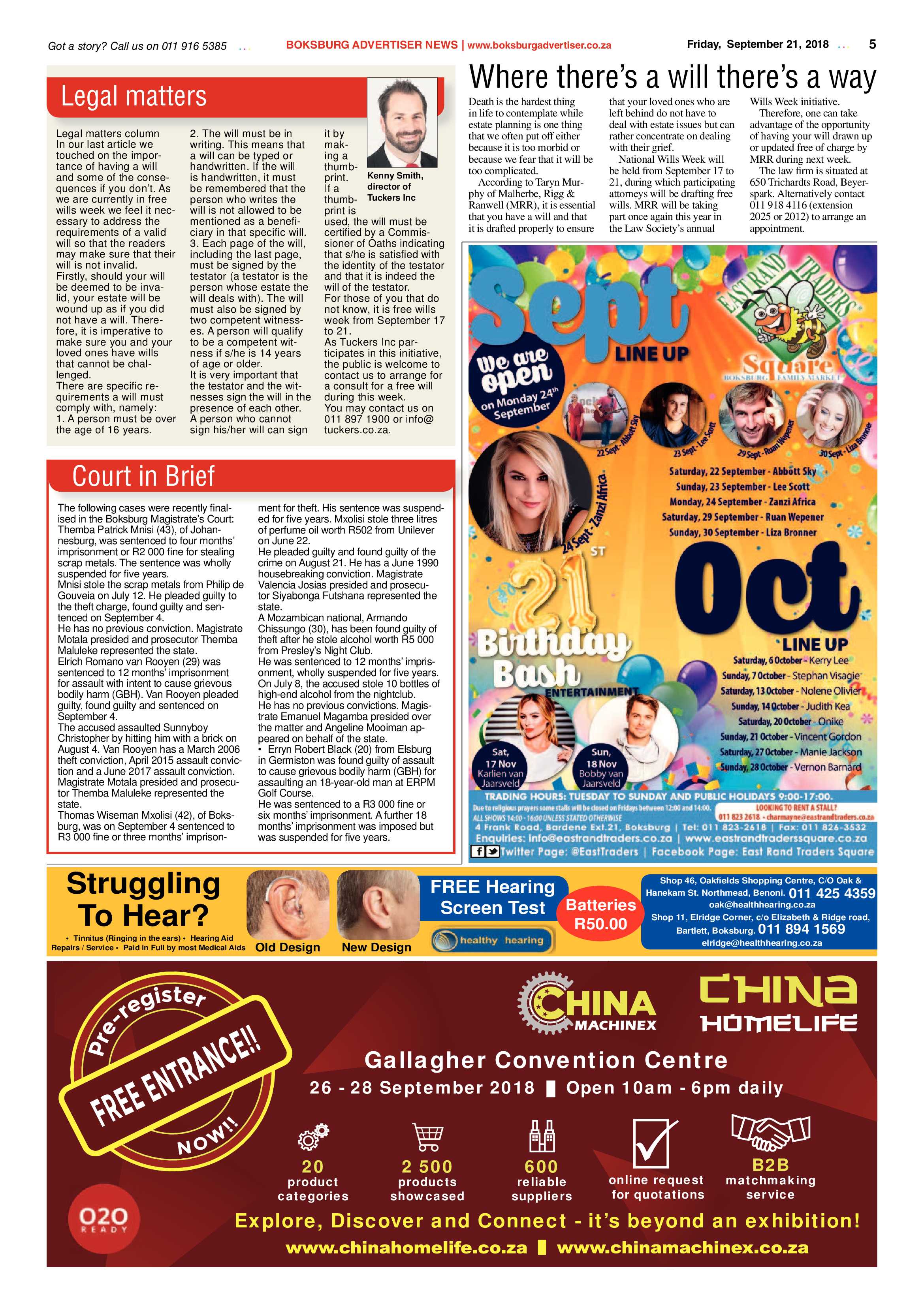 Boksburg Advertiser 18 September 2018 page 5